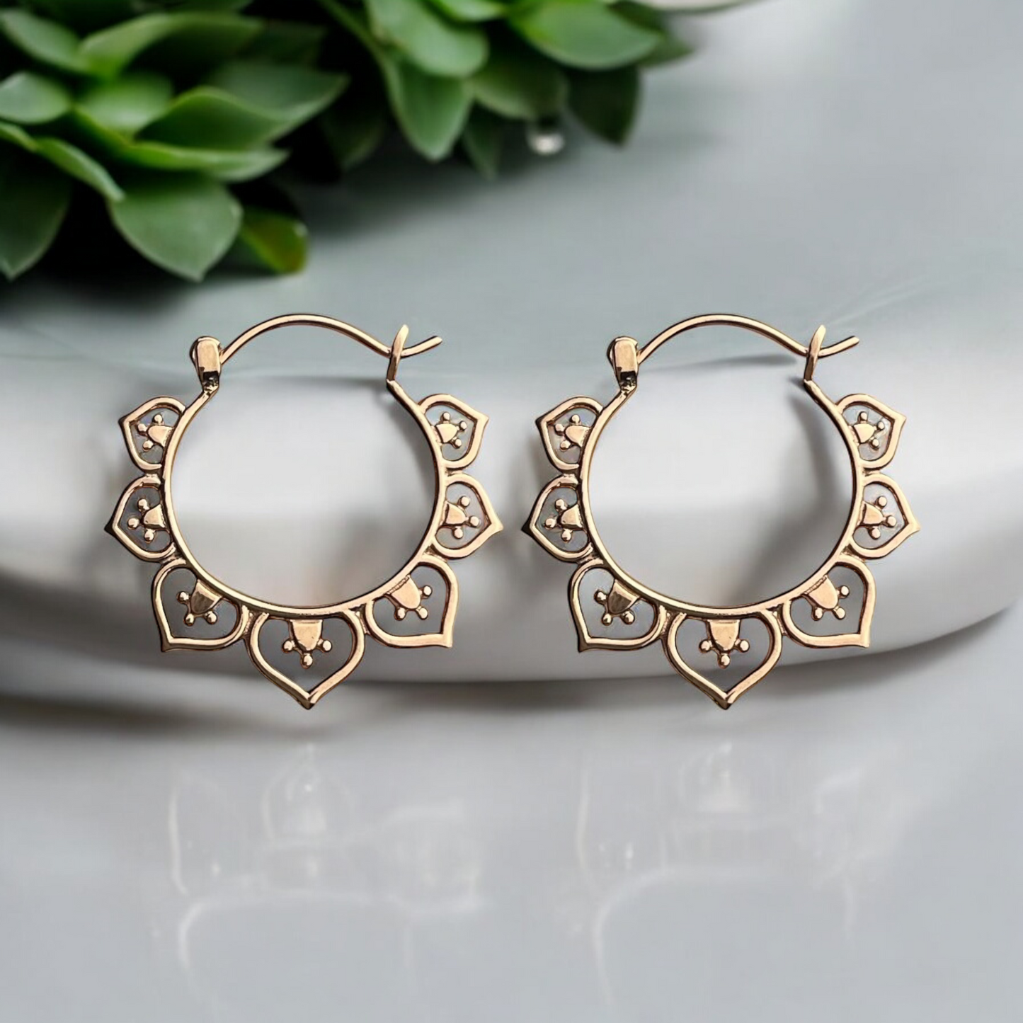 Oriental Earrings Made of Rose Gold Plated 925 Sterling Silver…