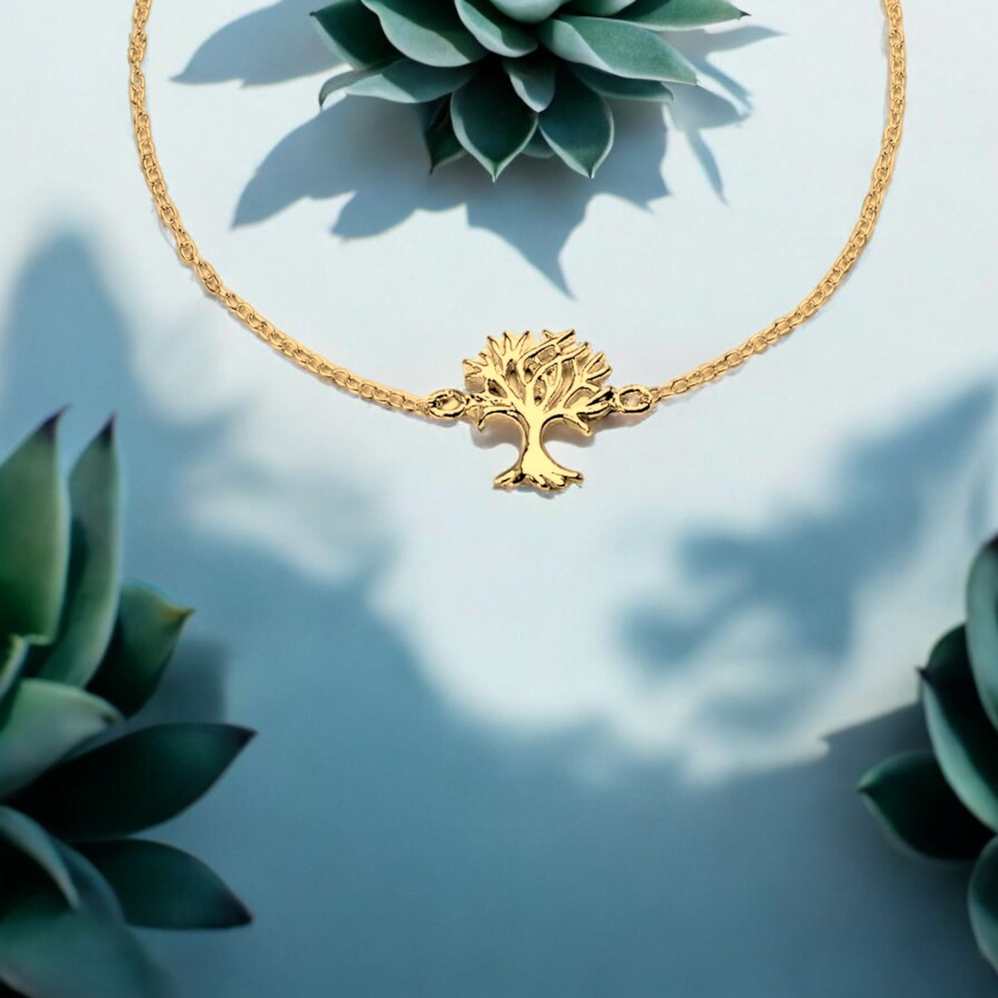 Bracelet with Tree of Life in 925 Sterling Silver - 18K Gold plated…