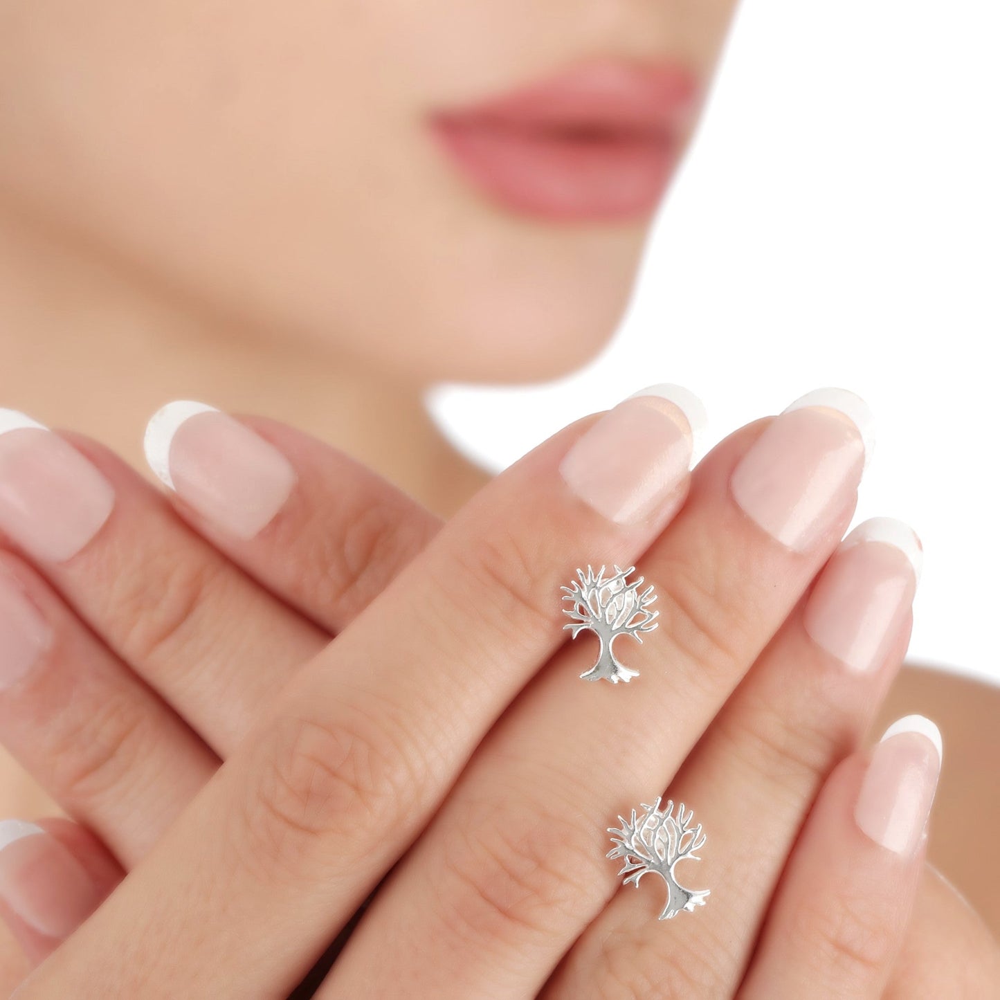Living Tree Mini Stud Earrings - 925 Sterling Silver Minimalist…