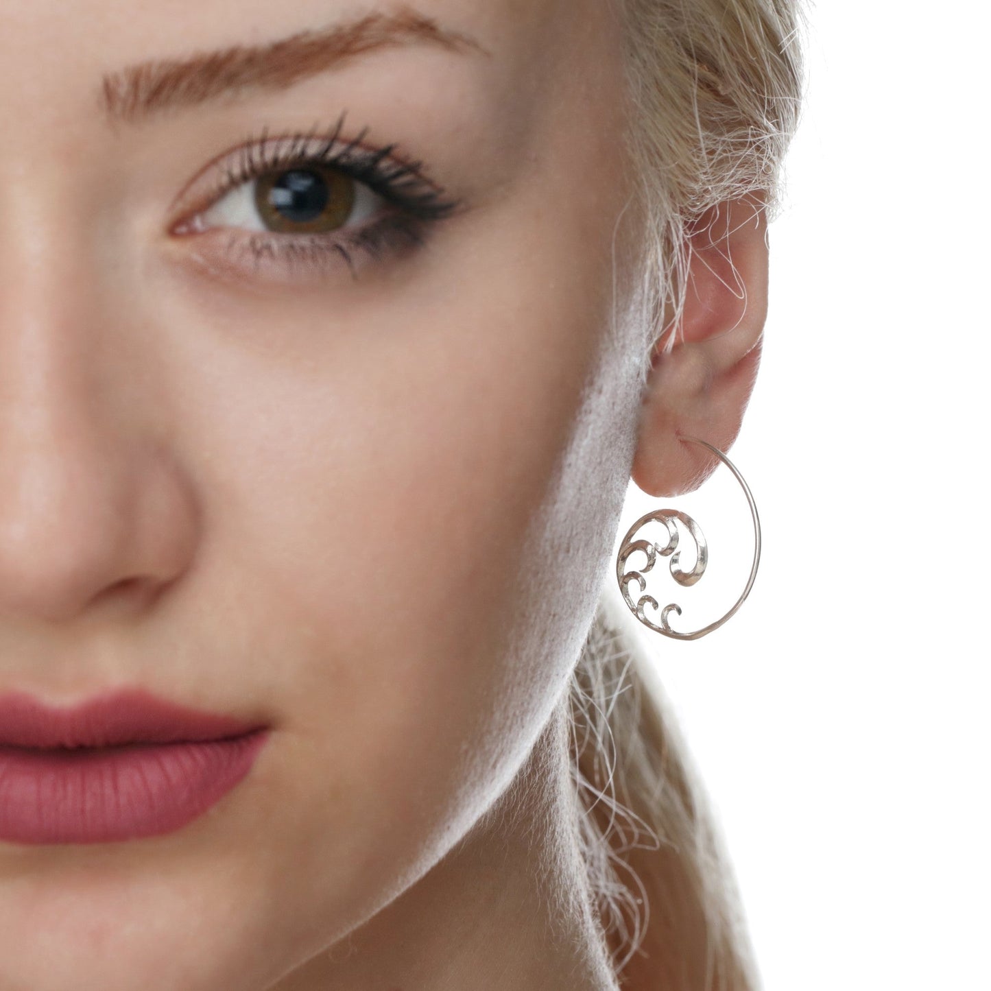 Ornament — 925 Sterling Silver Spiral Earrings — 24