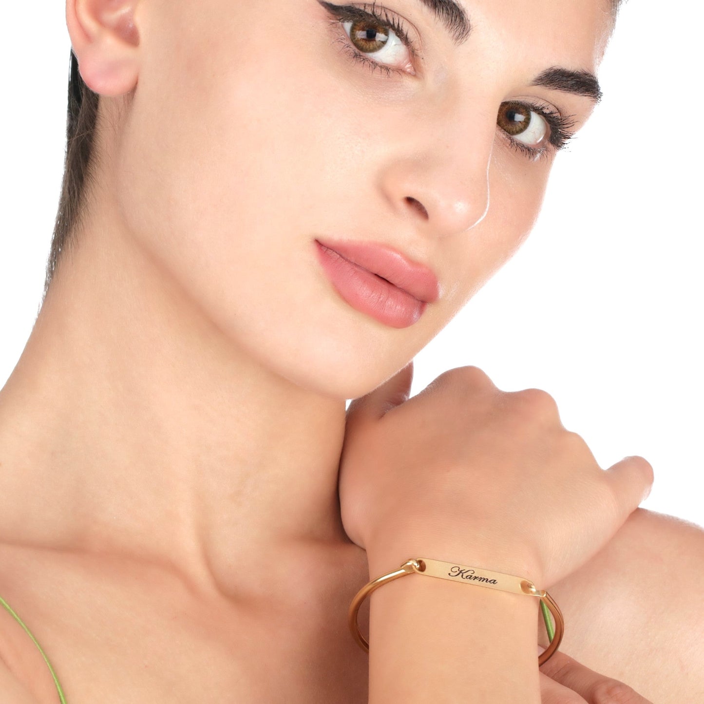 Personalizable stainless steel bangle - engraving - gold color…