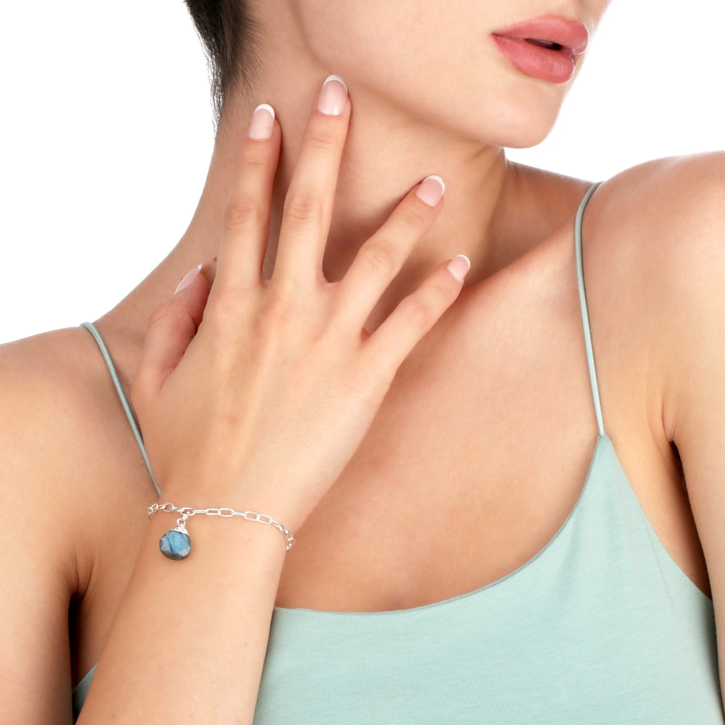 Labradorite Gemstone Bracelet - 925 Sterling Silver Meditation…
