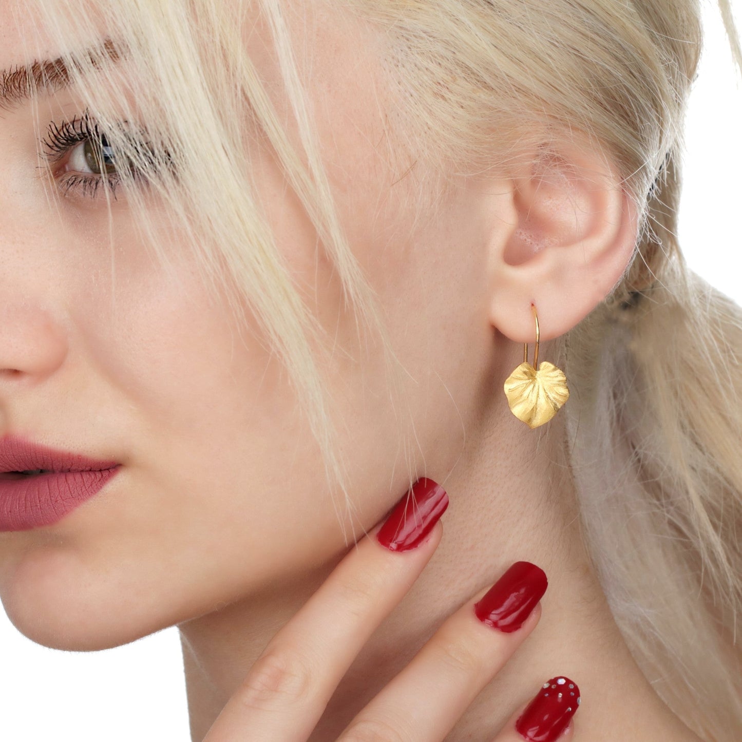 Tropical Earrings 925 Sterling Gold Gilded Monstera Leaf Earrings — 23