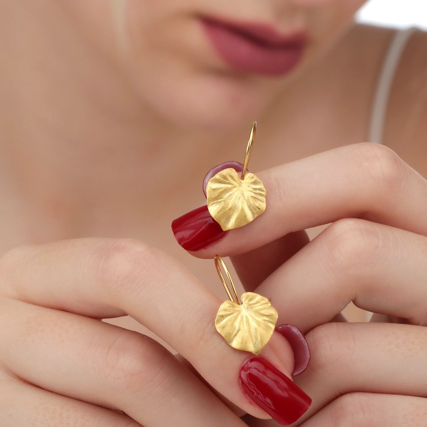 Tropical Earrings 925 Sterling Gold Gilded Monstera Leaf Earrings — 23