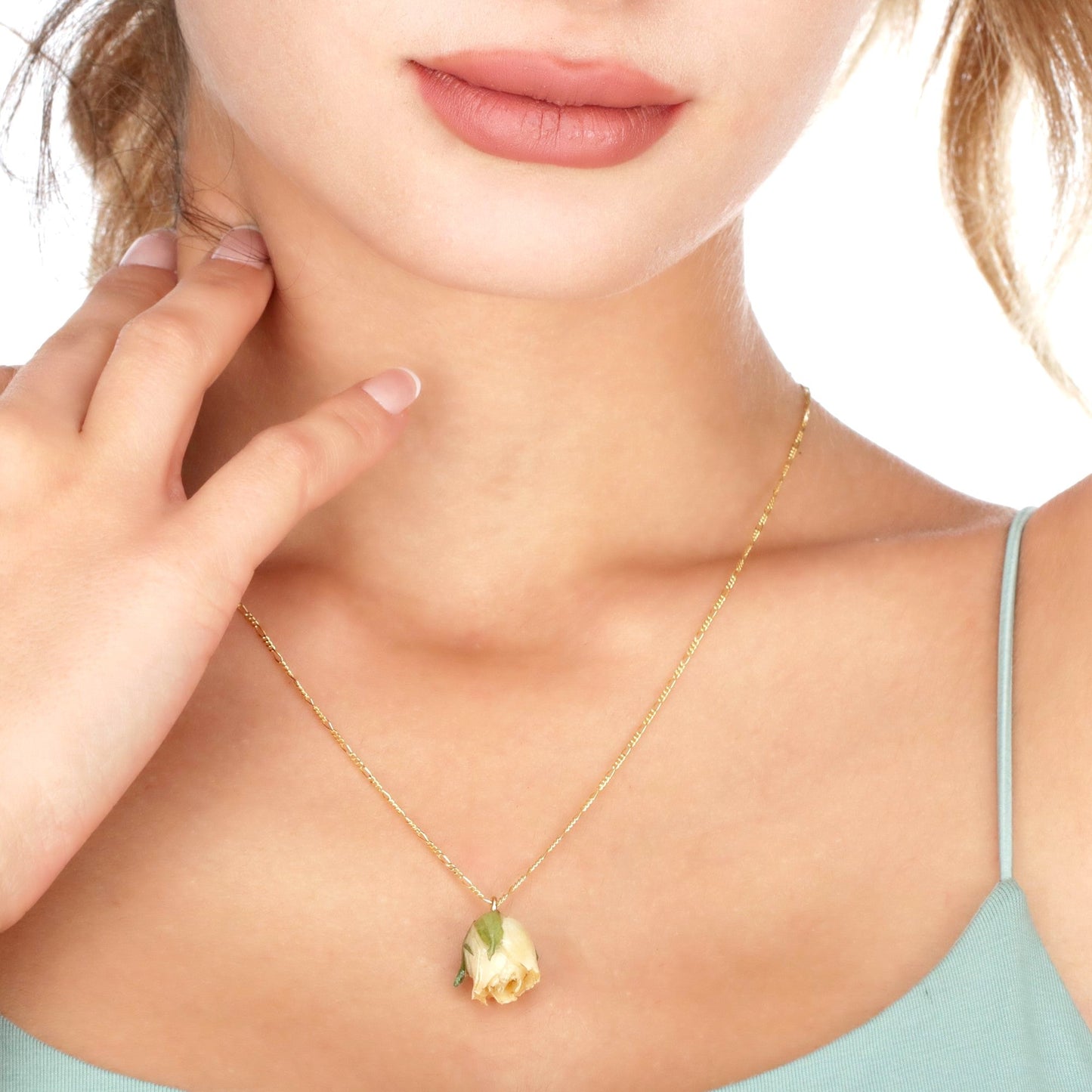 real rose — 925 sterling gilded chain