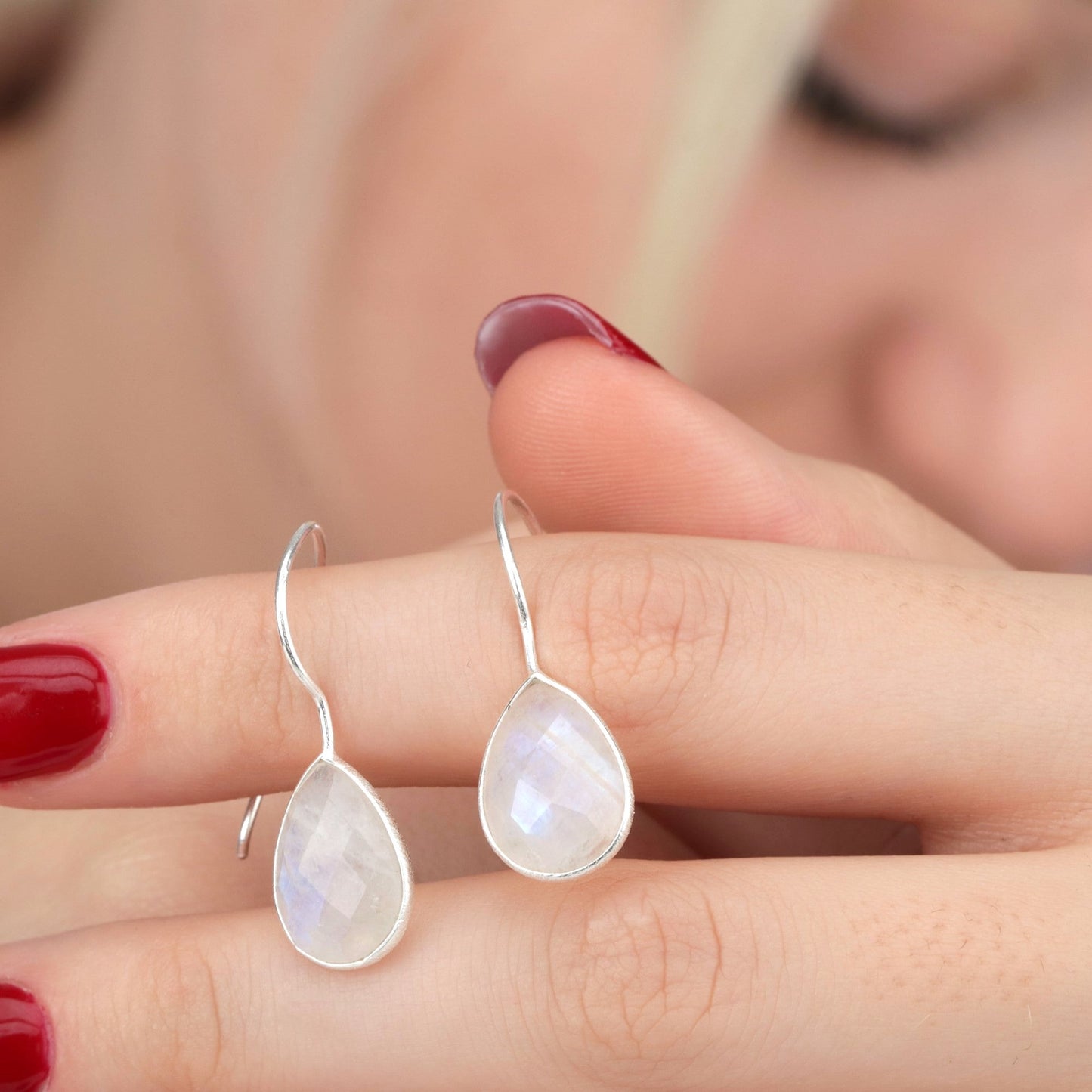 925 Sterling Silver Moonstone Earrings