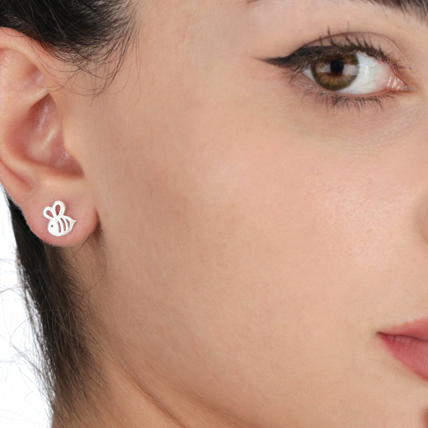 Bee Mini Stud Earrings - 925 Sterling Silver Earrings - Stamina…