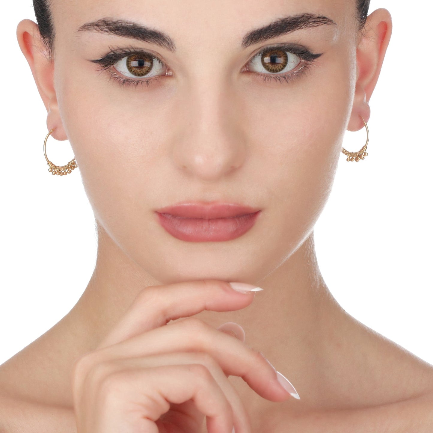 925 Sterling Gold Plated Gyspy Hoop Earrings