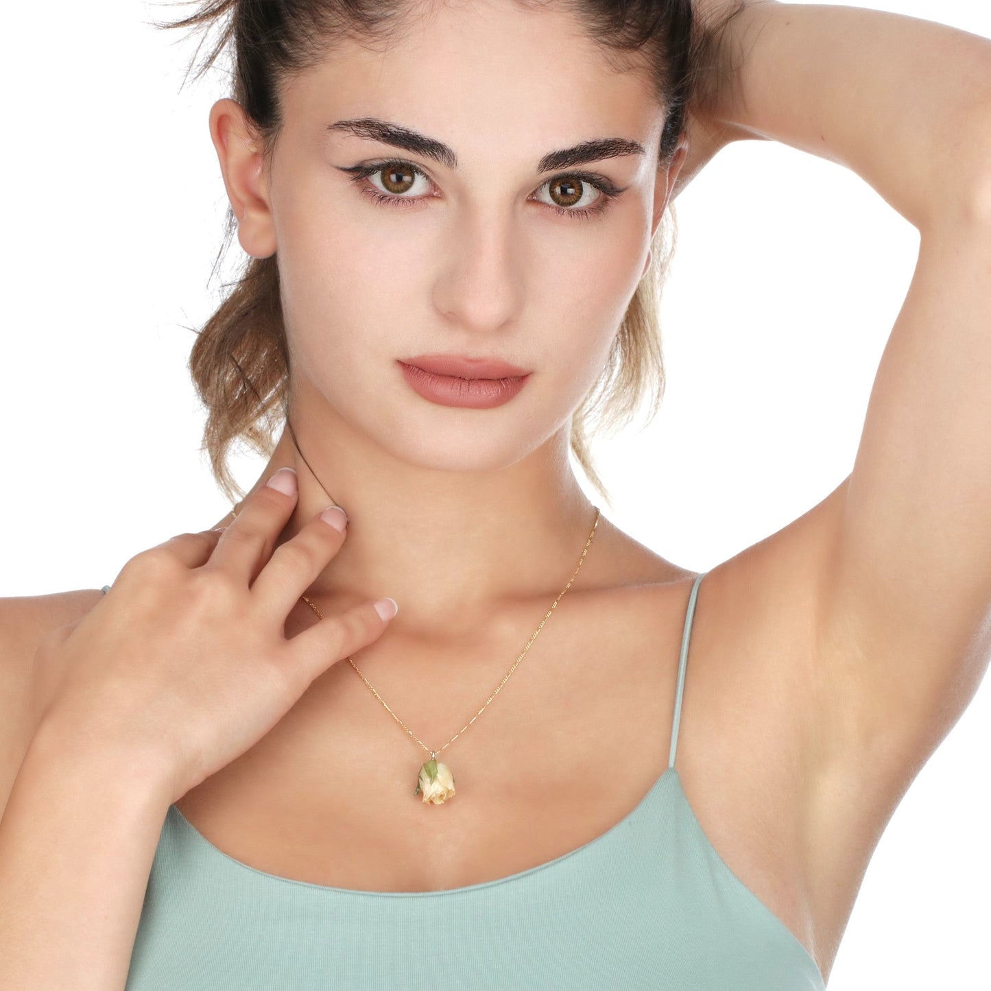 real rose — 925 sterling gilded chain