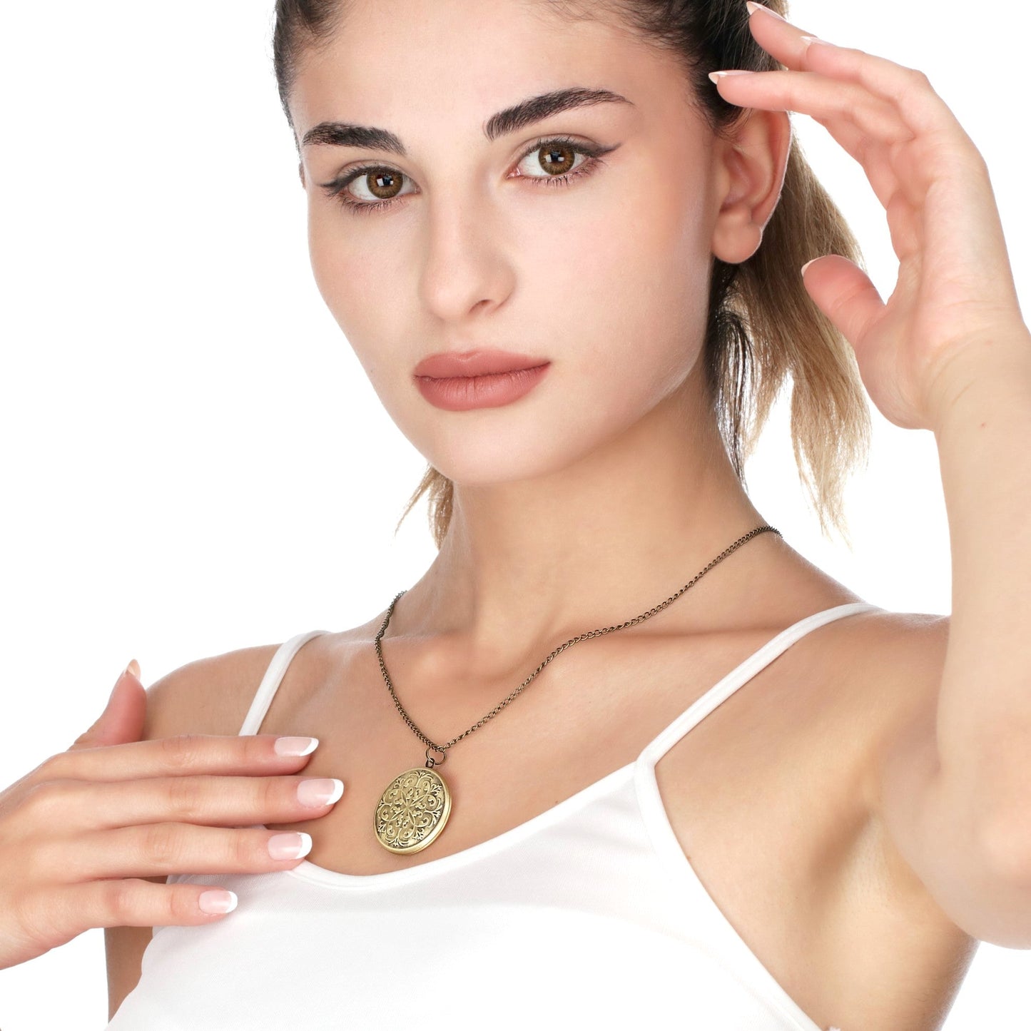 Photo medallion necklace with your photo Personalized oriental pendant