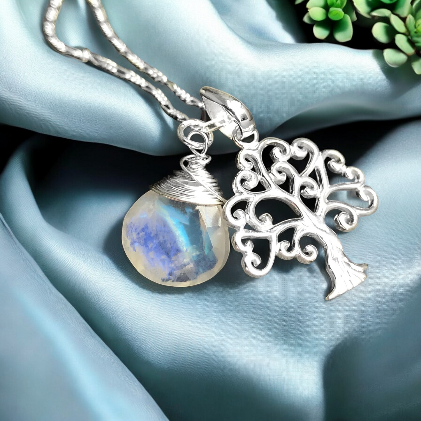 Grob & Moonstone — 925 Sterling Silver Gemstone Chain