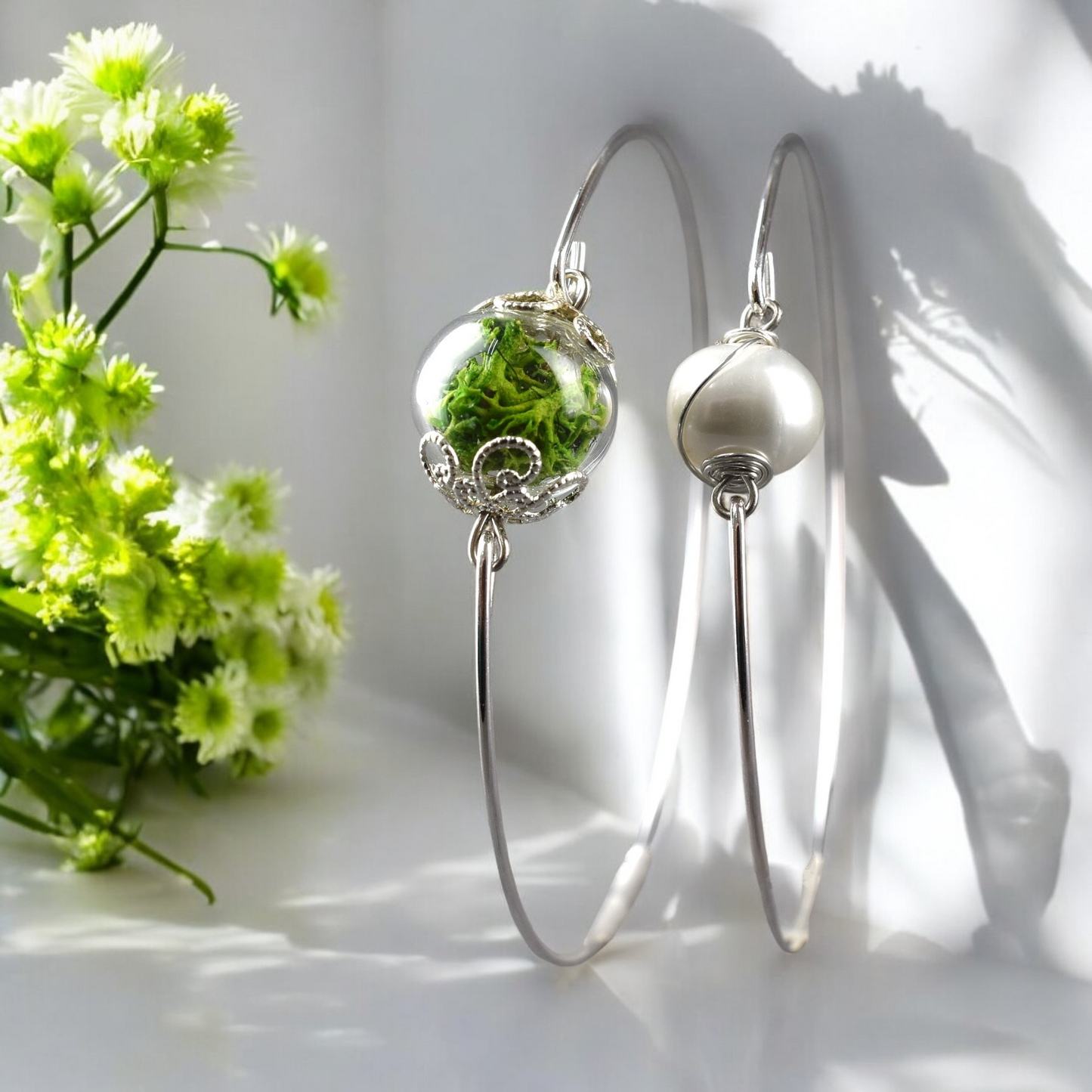Islandmoos & genuine freshwater pearl bangles in a double pack…