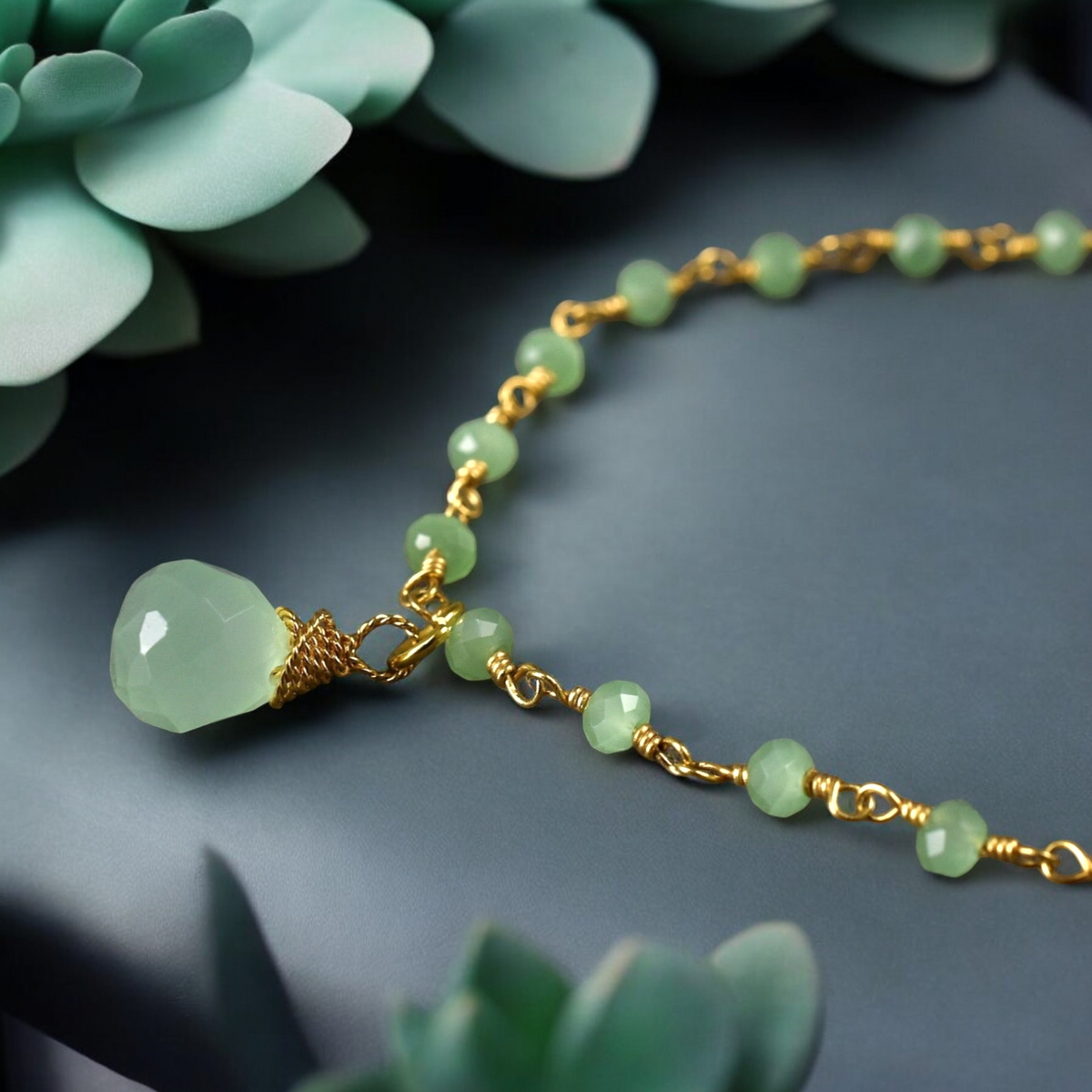 Peridot Gemstone Bracelet Gold - RETARM-43