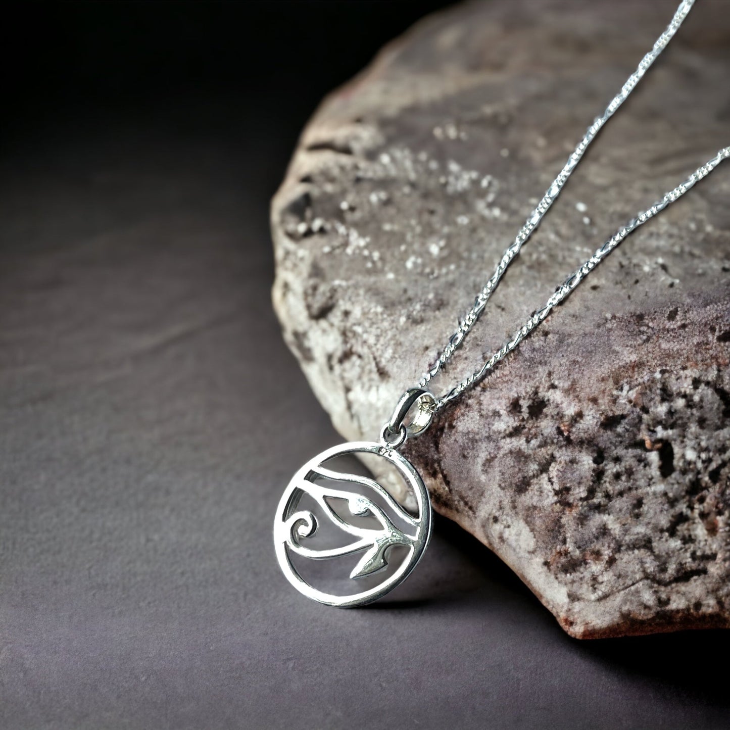 925 Sterling Silver Necklace with Eye of Osiris Pendant - Mystical…