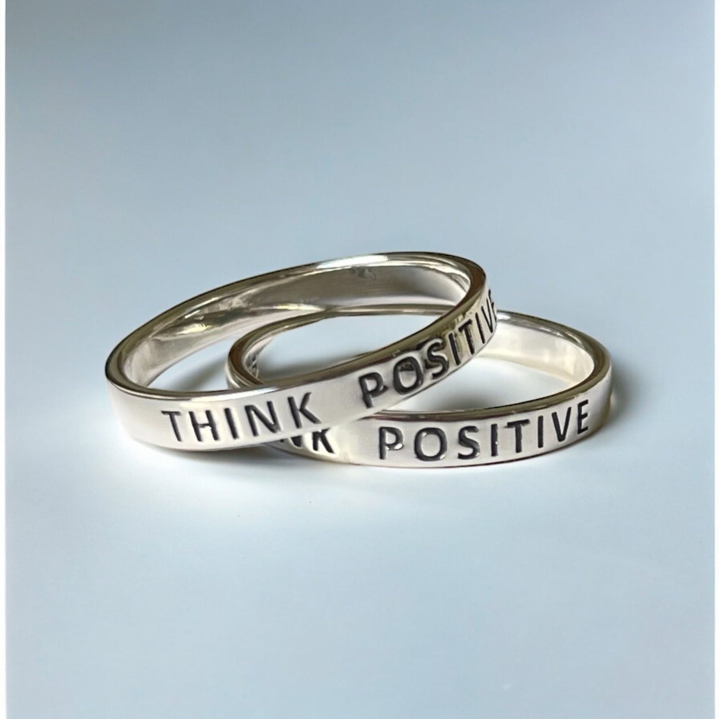 Think Positive — 925 Sterling Silver Ring with Inscription…