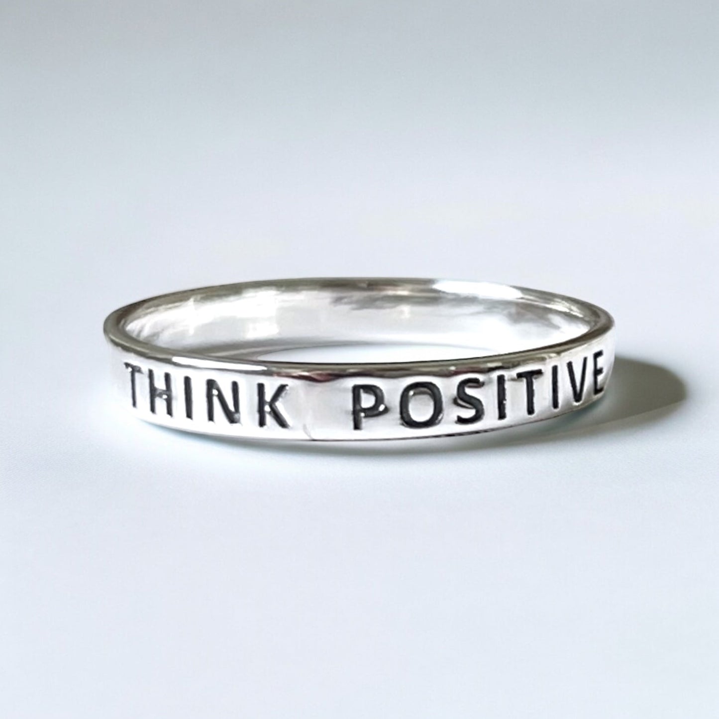 Think Positive — 925 Sterling Silver Ring with Inscription…
