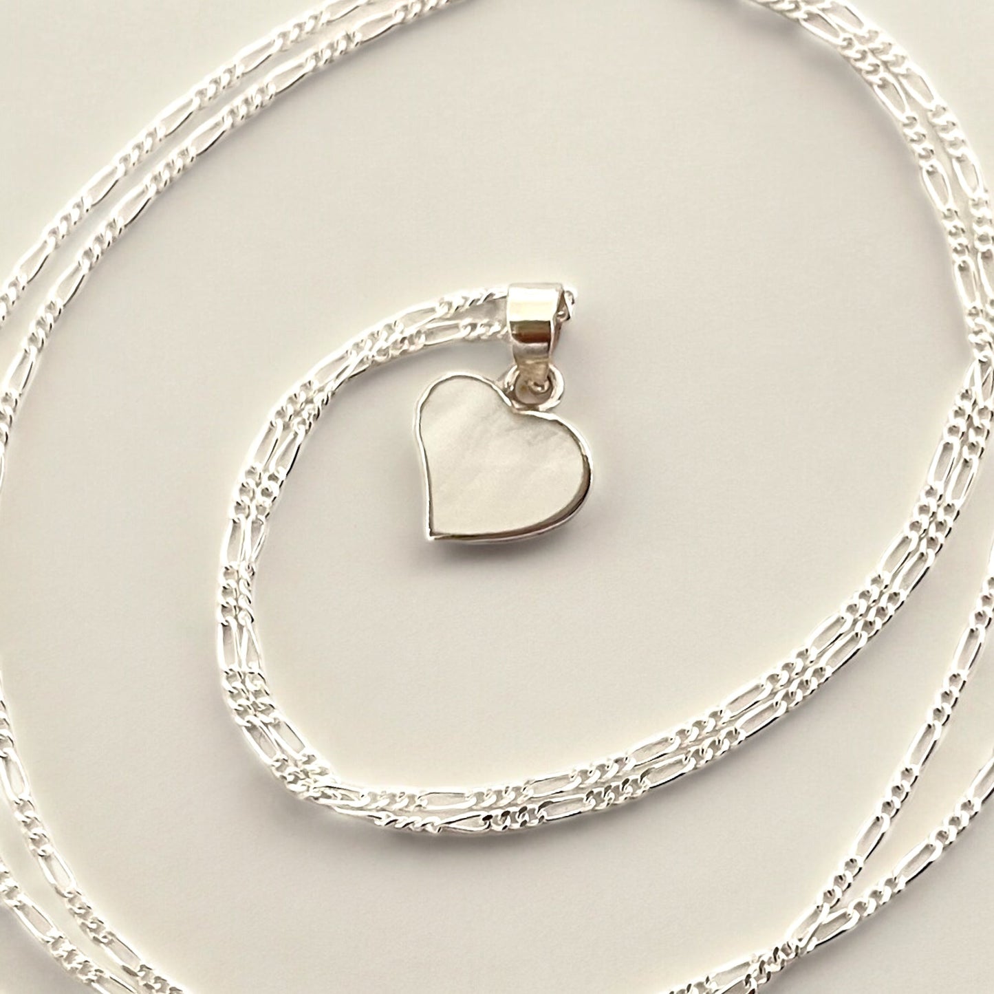 925 Sterling Silver Necklace with Mother-of-Pearl Heart Pendant…