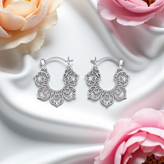 925 silver earrings karma III