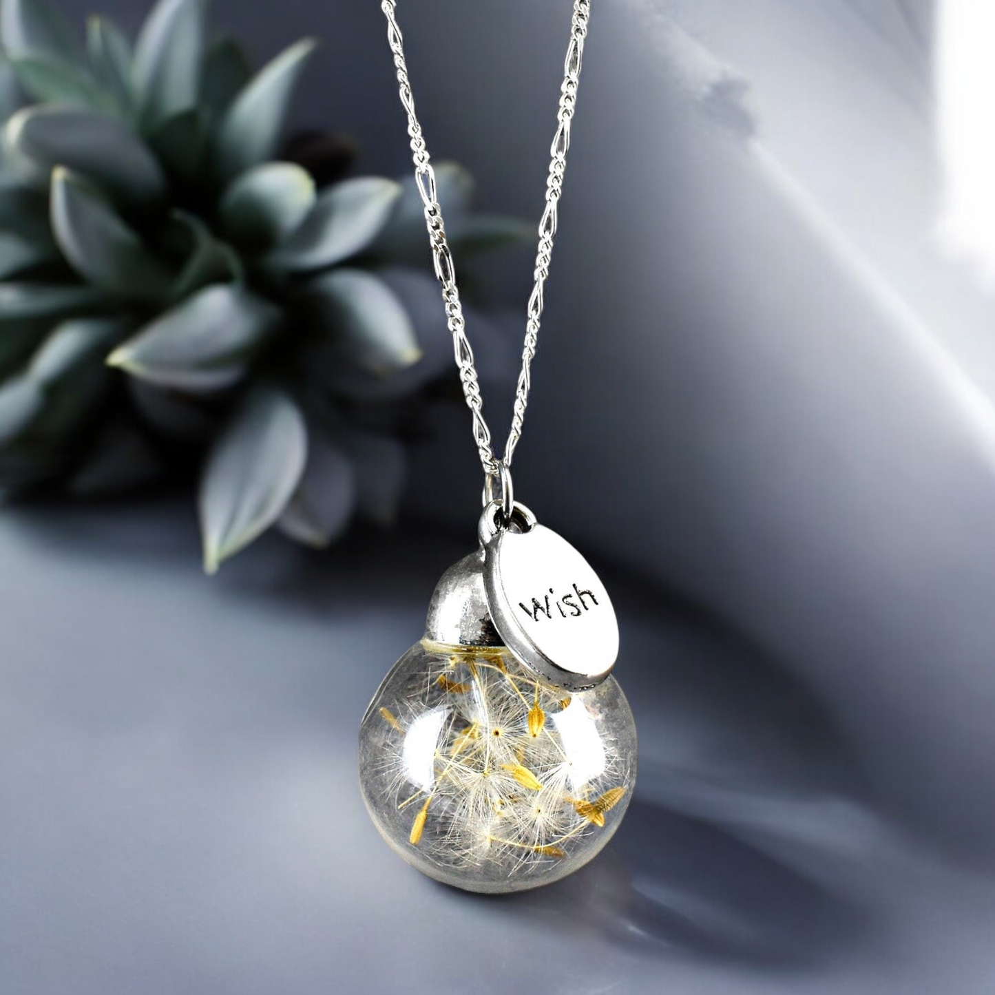 Pustflumen Chain 925 Sterling Silver Wish wish you what terrarium…