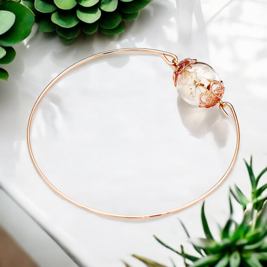 Pustflumen Seeds Rosegold Bangle - Rosevergolder Nature Jewelry…