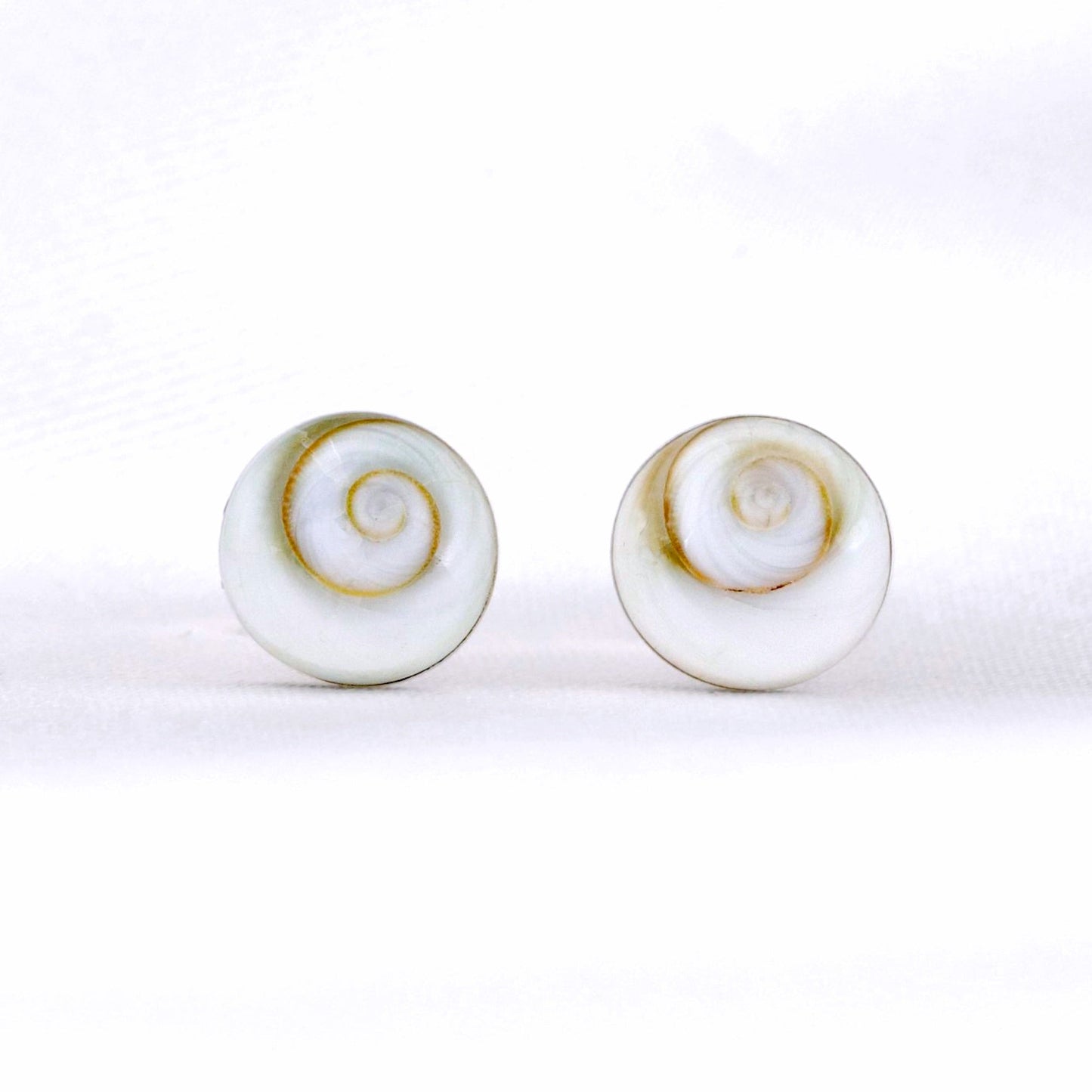 Shiva Eyes Mini Stud Earrings - 925 Sterling Silver Minimalist Shell…