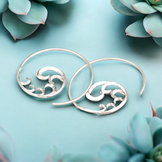 Ornament — 925 Sterling Silver Spiral Earrings — 24