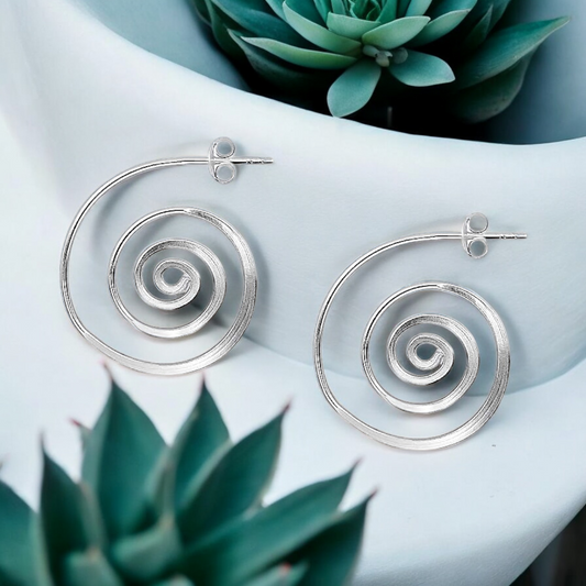 925 Sterling Silver Spiral Earrings