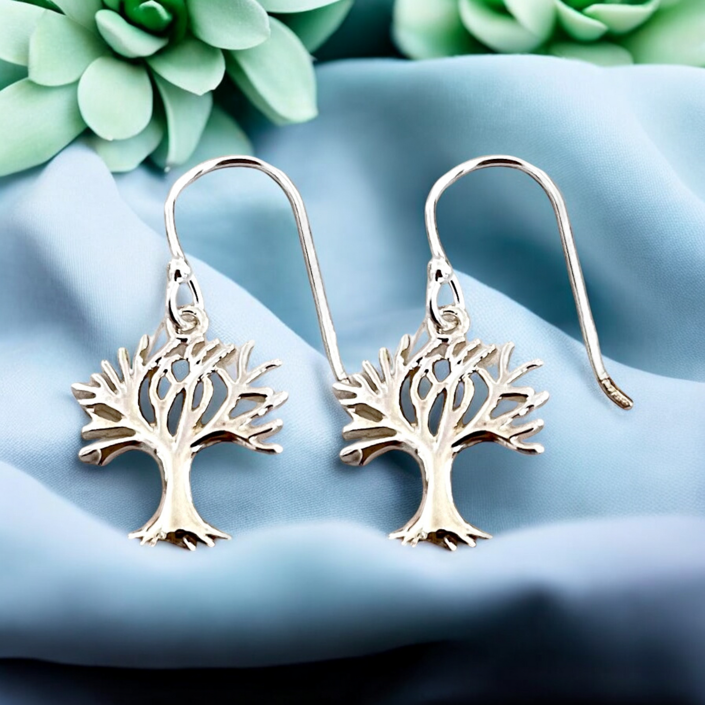 925 Sterling Silver Tree of Life Earrings – Hypoallergenic, 26mm…