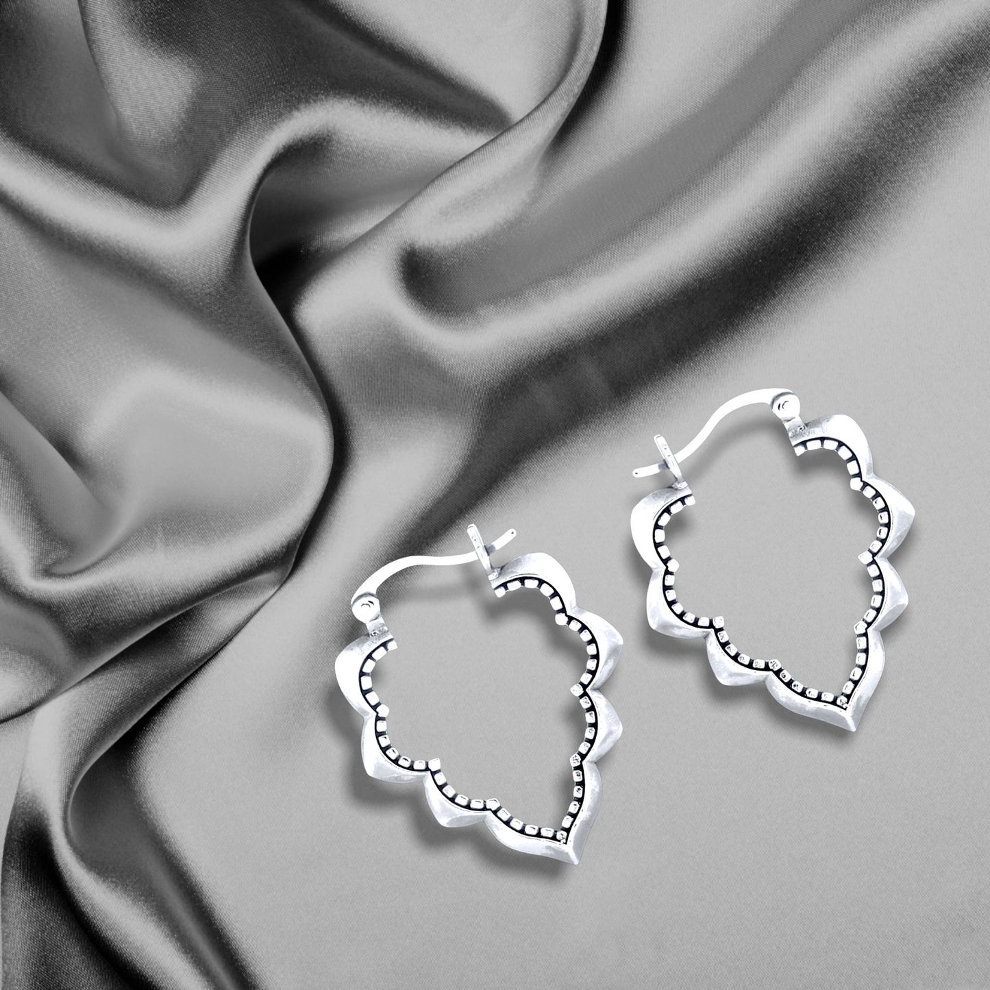 Drop Aura Ornament Earrings - 925 Sterling Silver Oriental Fairytale…