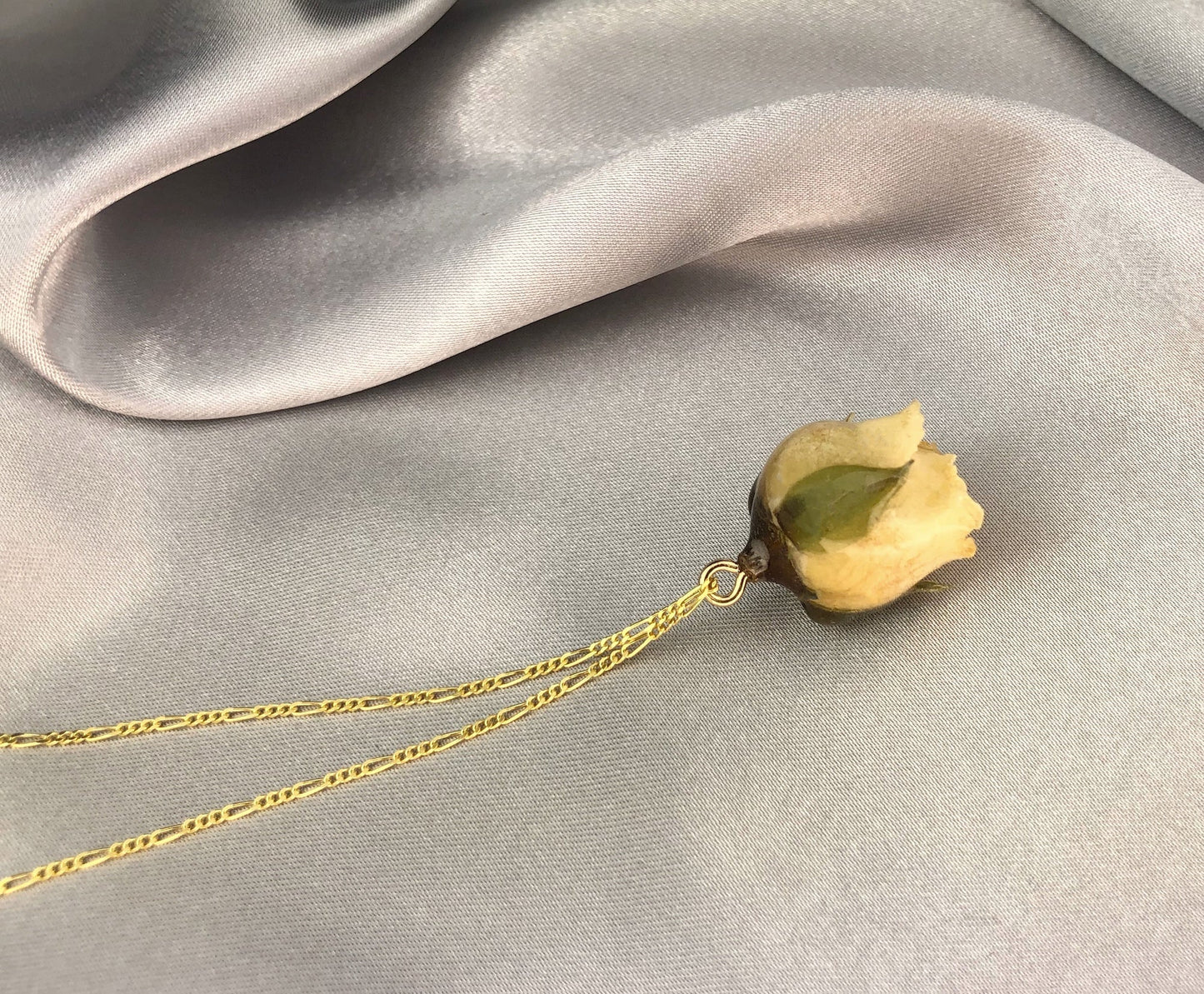 real rose — 925 sterling gilded chain