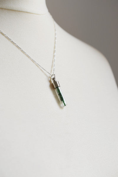 925 Sterling Silver Chain with Genuine Moss