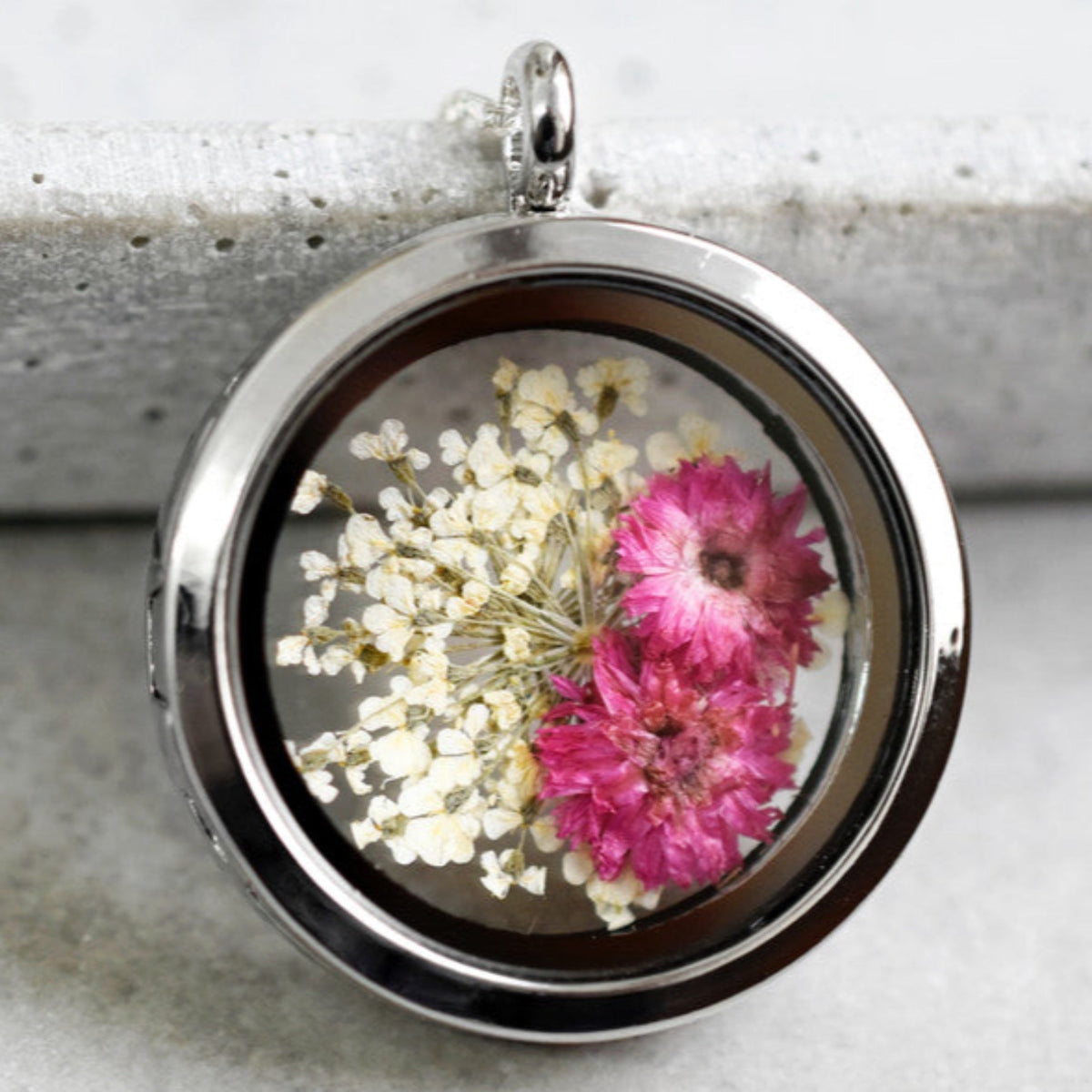real Flowers Zest for Life Amulet - 925 Sterling Silver - K925-132