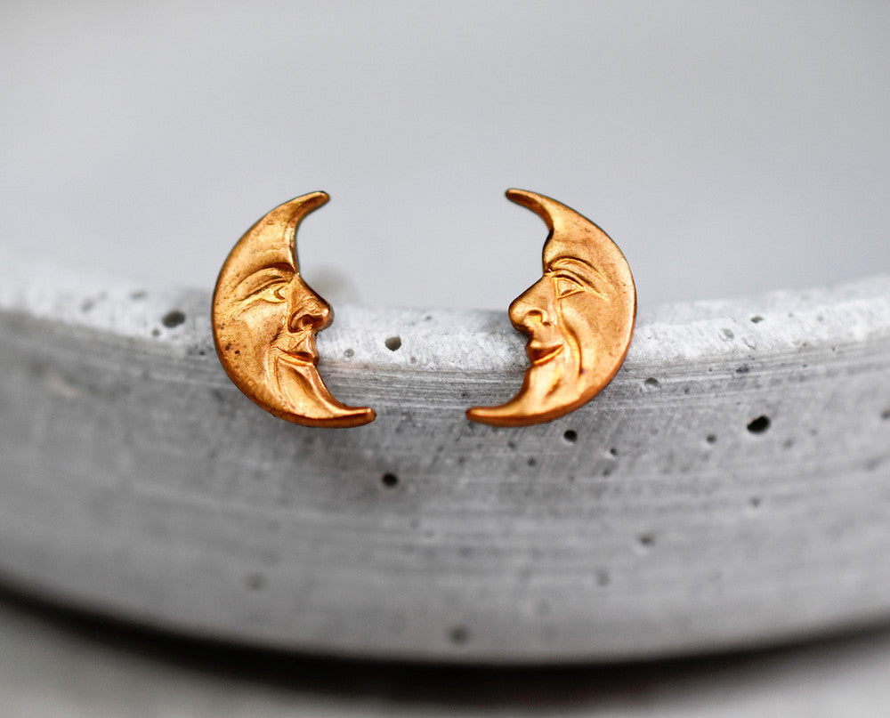 Original 70s moon stud earrings — 45