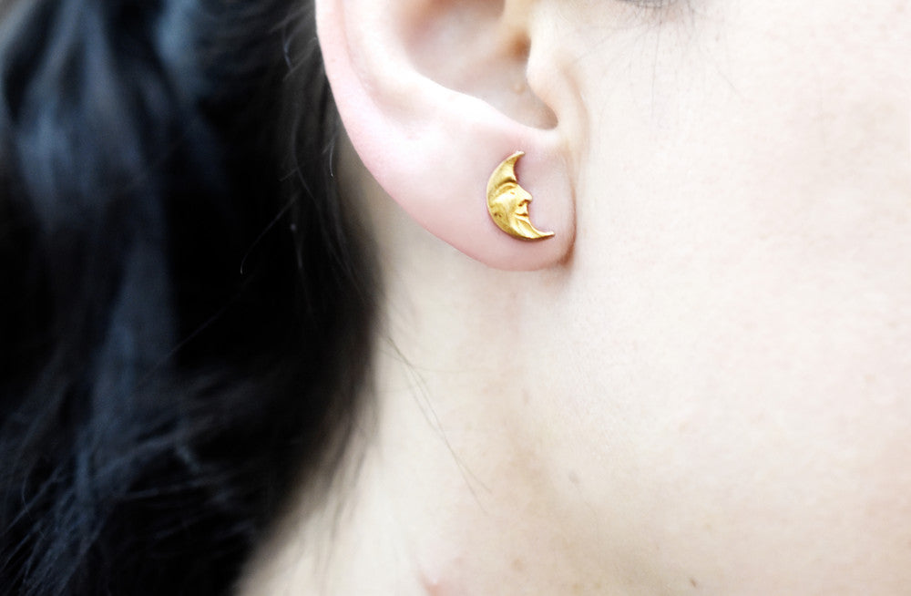 Original 70s moon stud earrings — 45