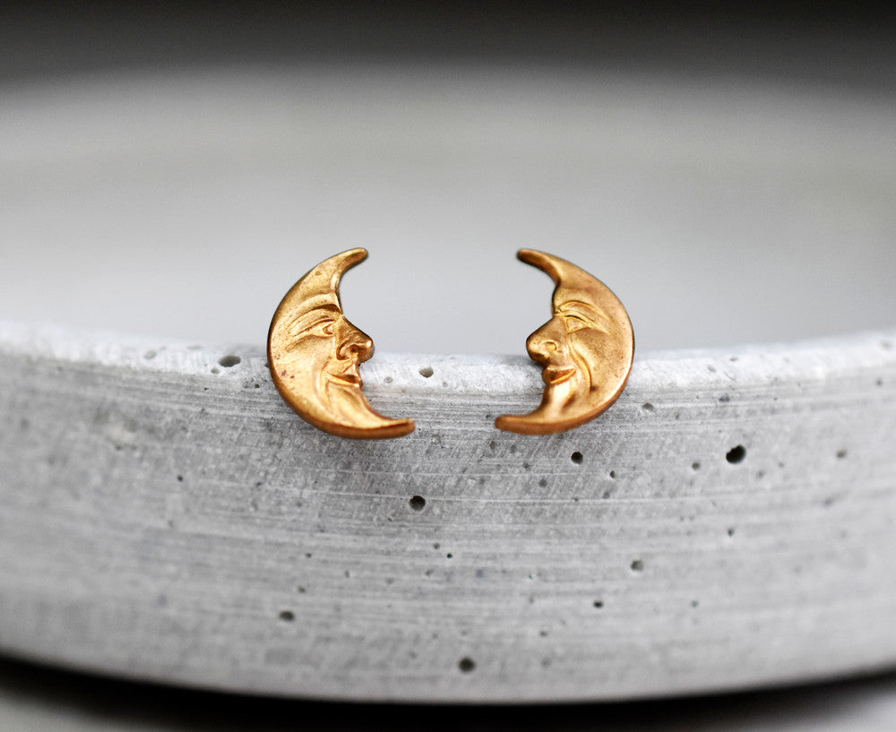 Original 70s moon stud earrings — 45