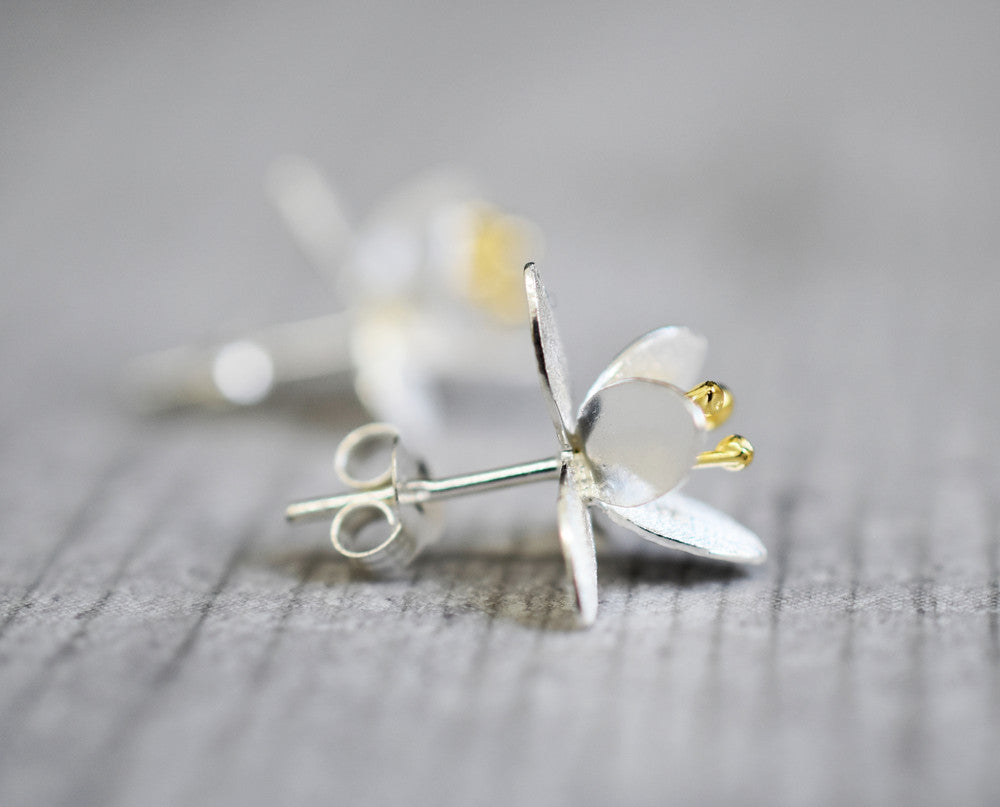 Blossoms — 925 Sterling Silver Studs Bicolor