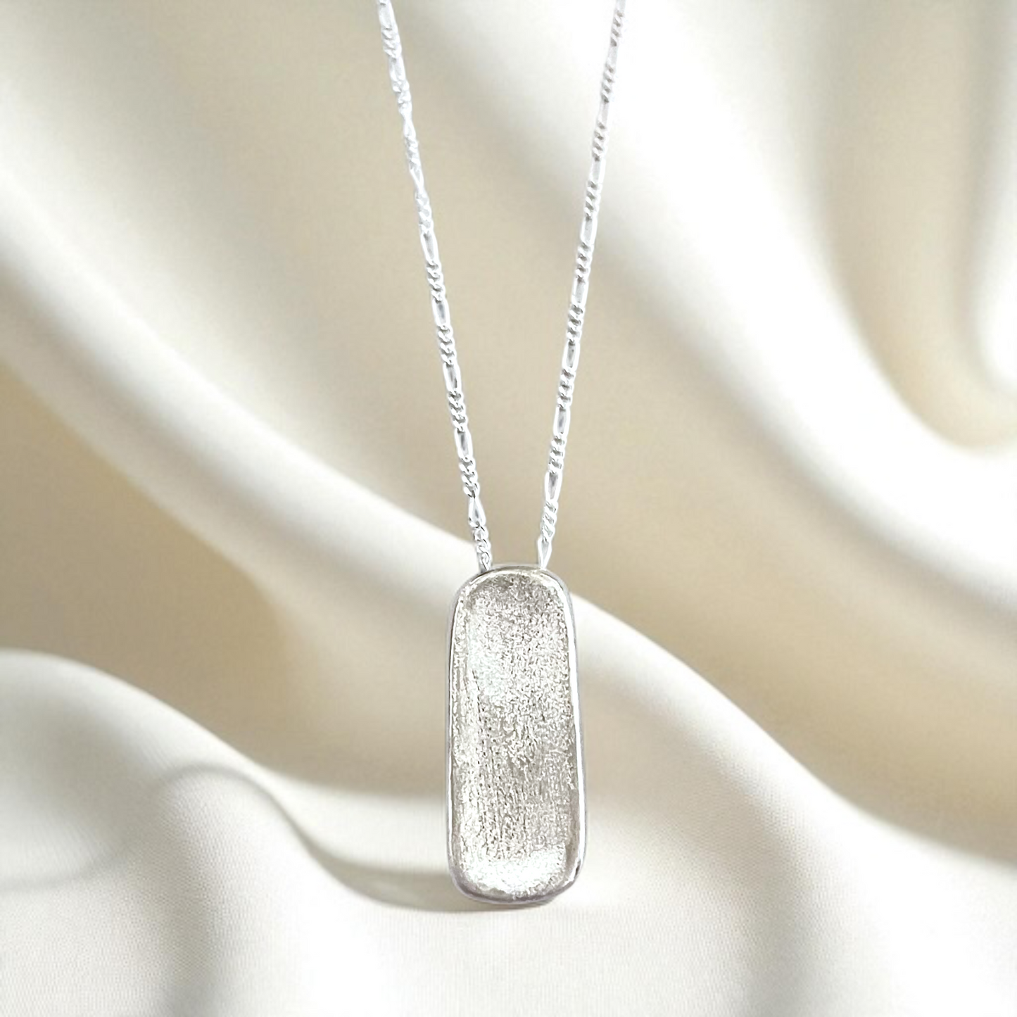 SATORI 925 Sterling Silver Necklace with Hand-Brushed Pendant, 23mm…