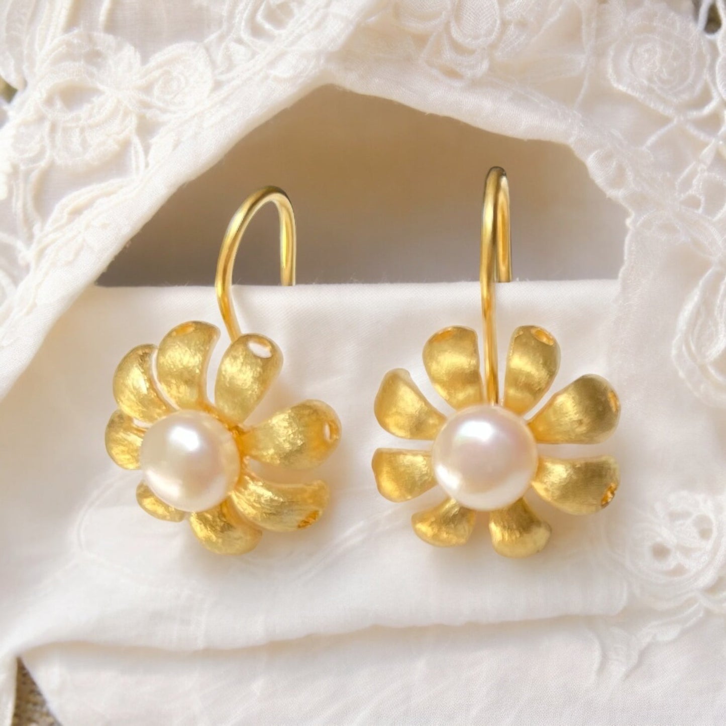 Botanical Earrings made of 925 Sterling Silver – Matte, with…