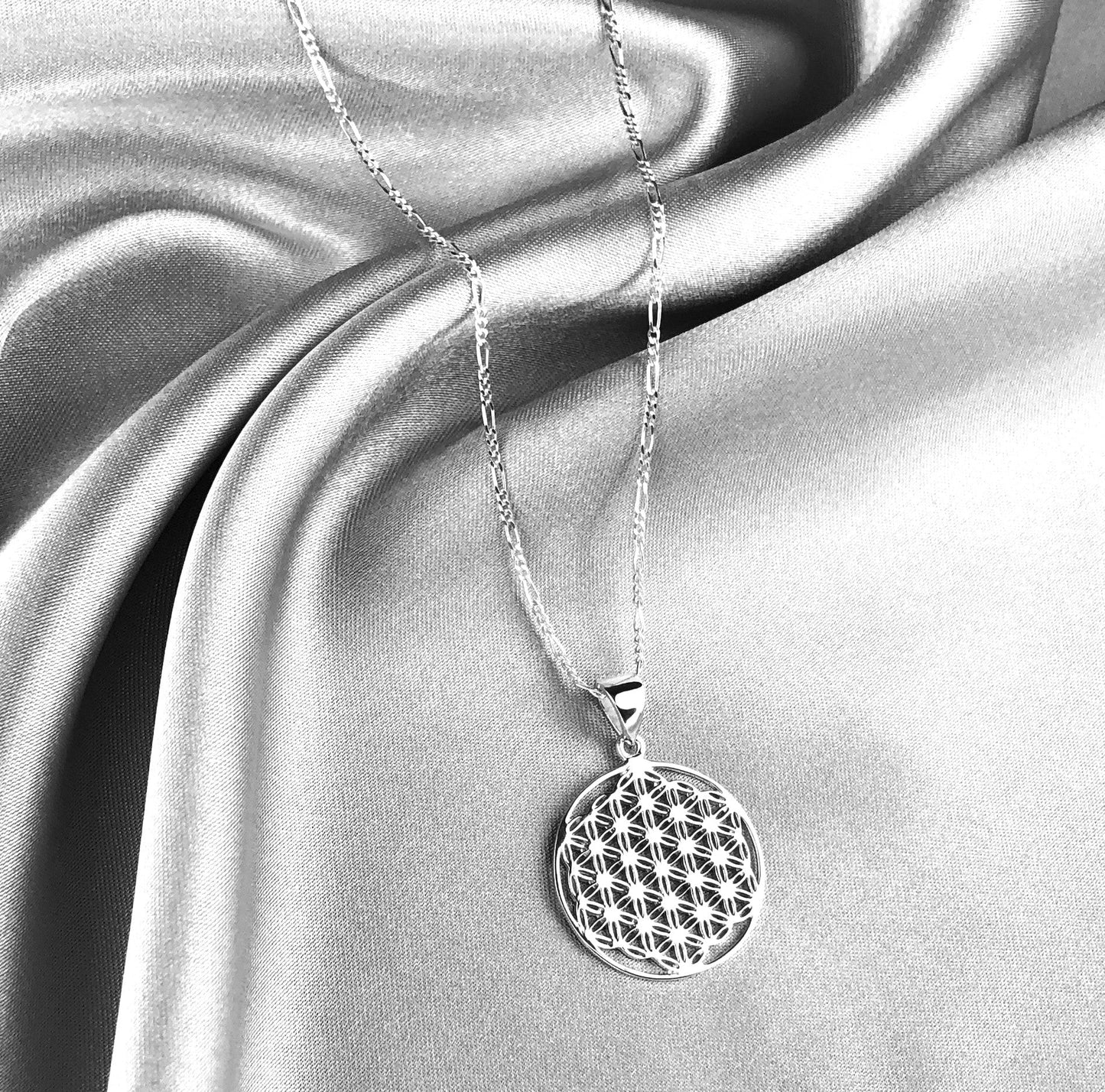 925 Sterling Silver Necklace Flower of Life