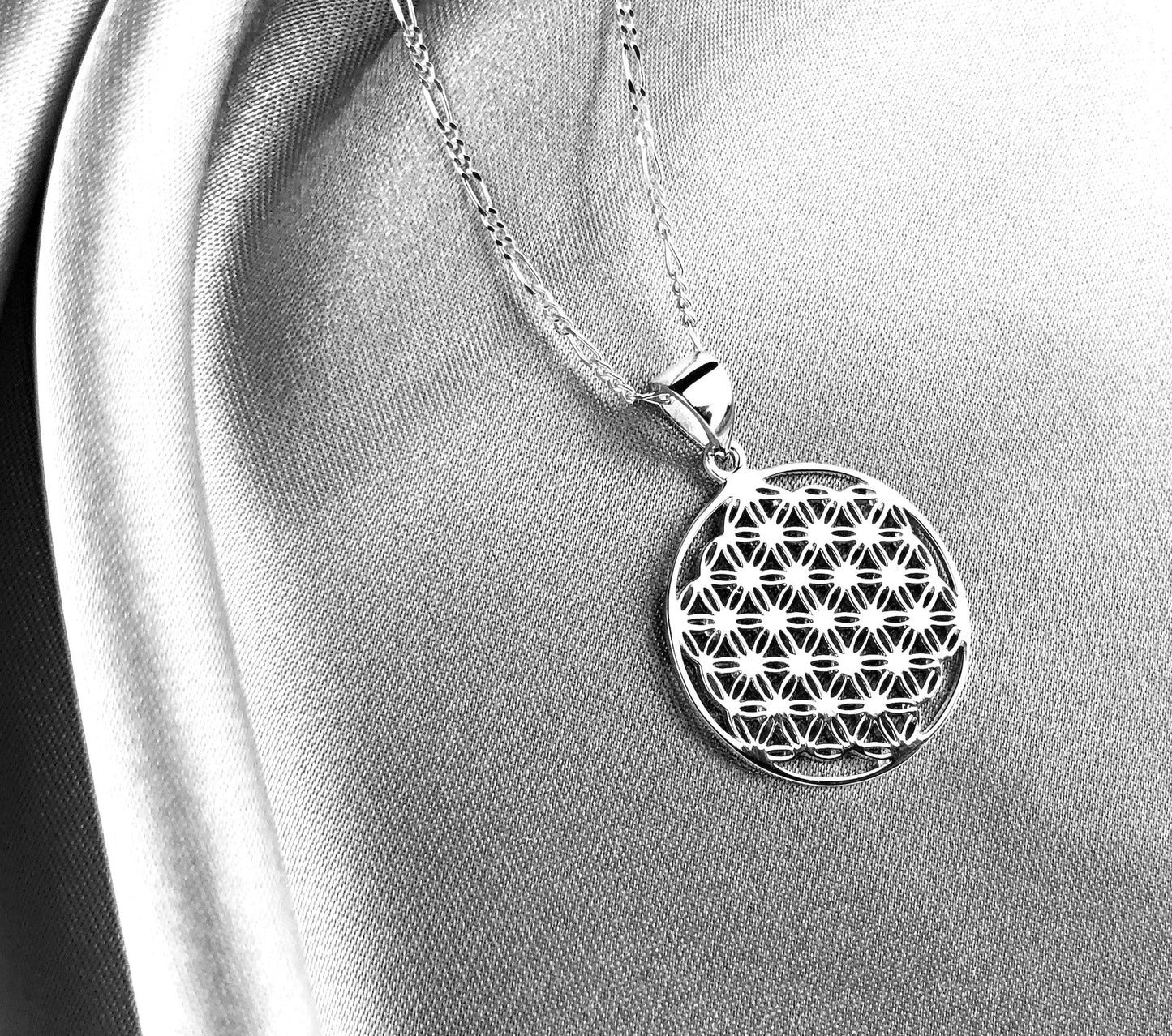 925 Sterling Silver Necklace Flower of Life