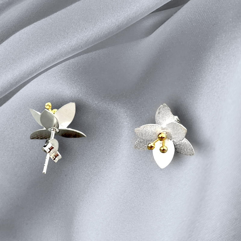 Blossoms — 925 Sterling Silver Studs Bicolor