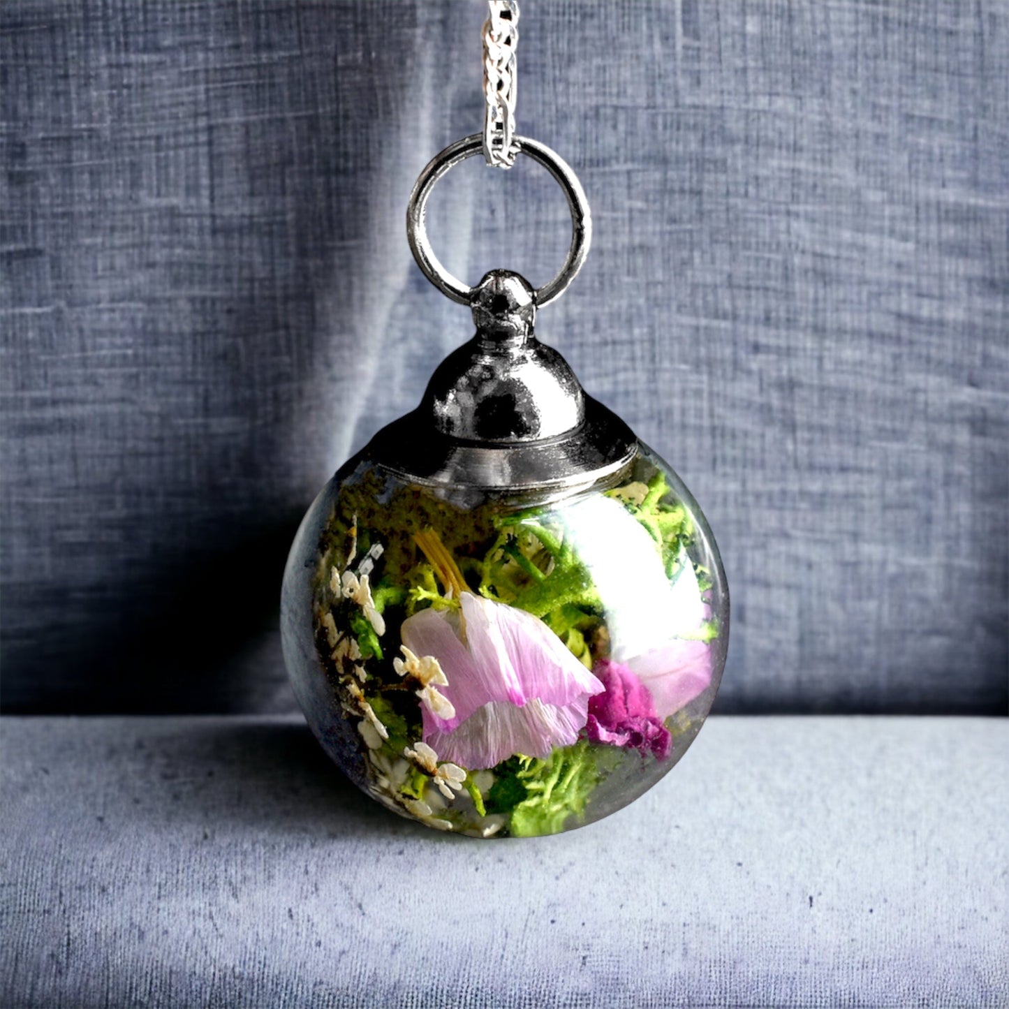 925 Sterling Silver Flowers Bouquet Chain