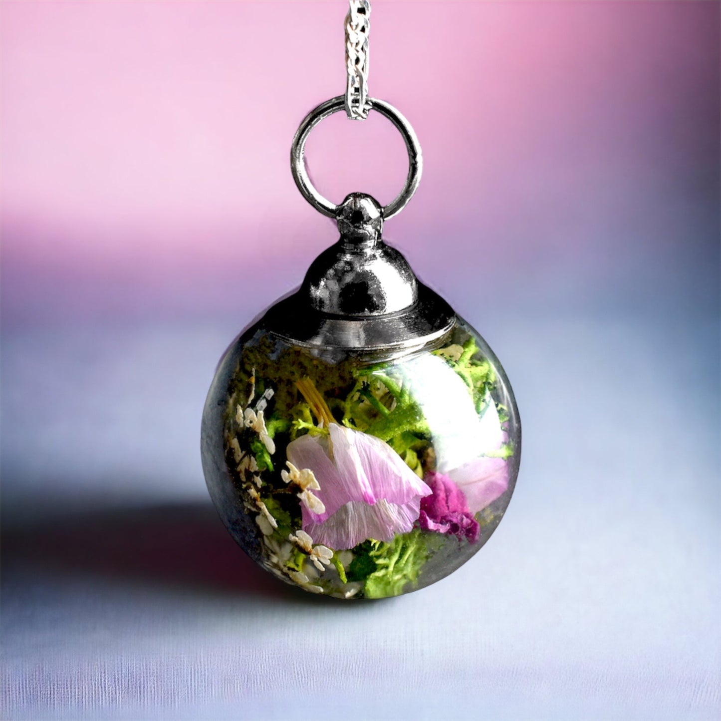 925 Sterling Silver Flowers Bouquet Chain