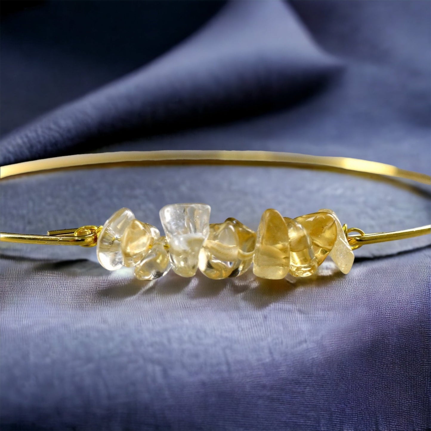 Bangle gold plated with citrine