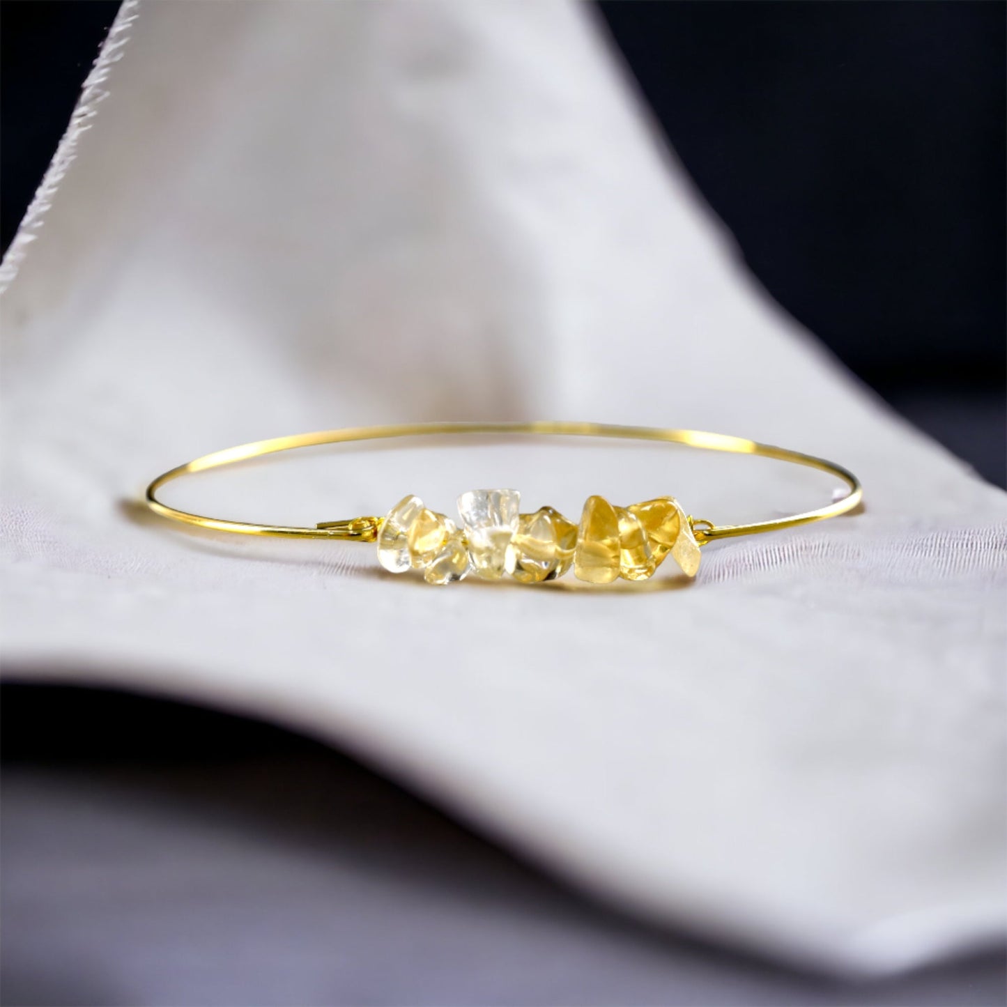 Bangle gold plated with citrine