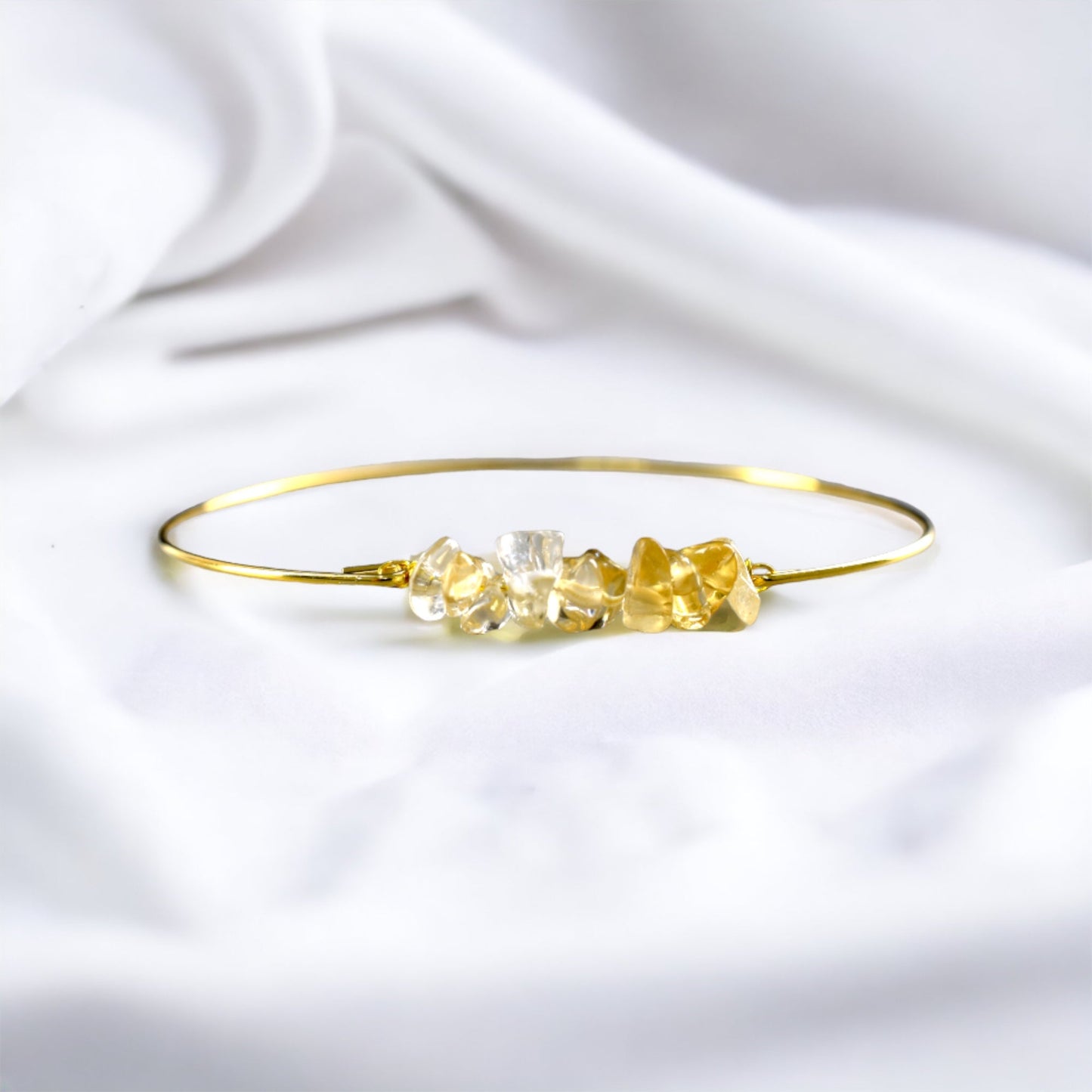 Bangle gold plated with citrine