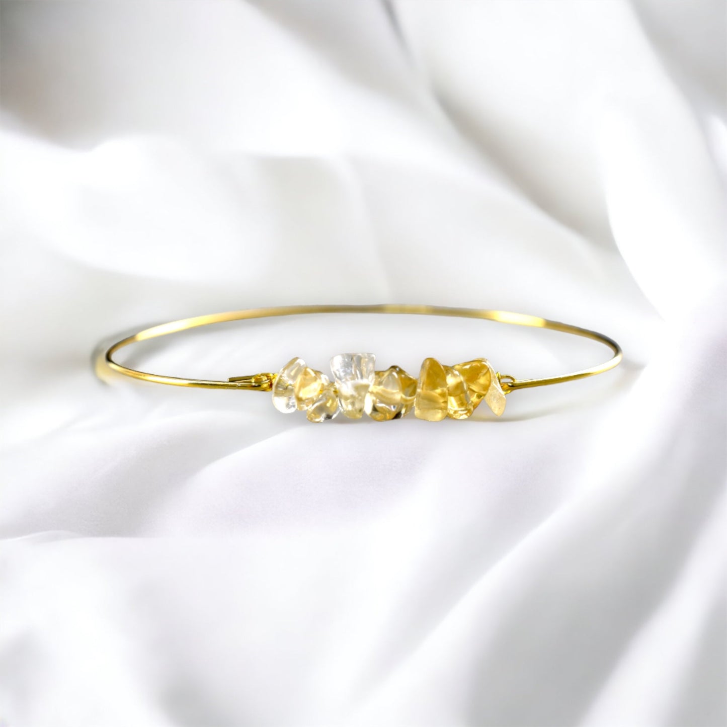 Bangle gold plated with citrine