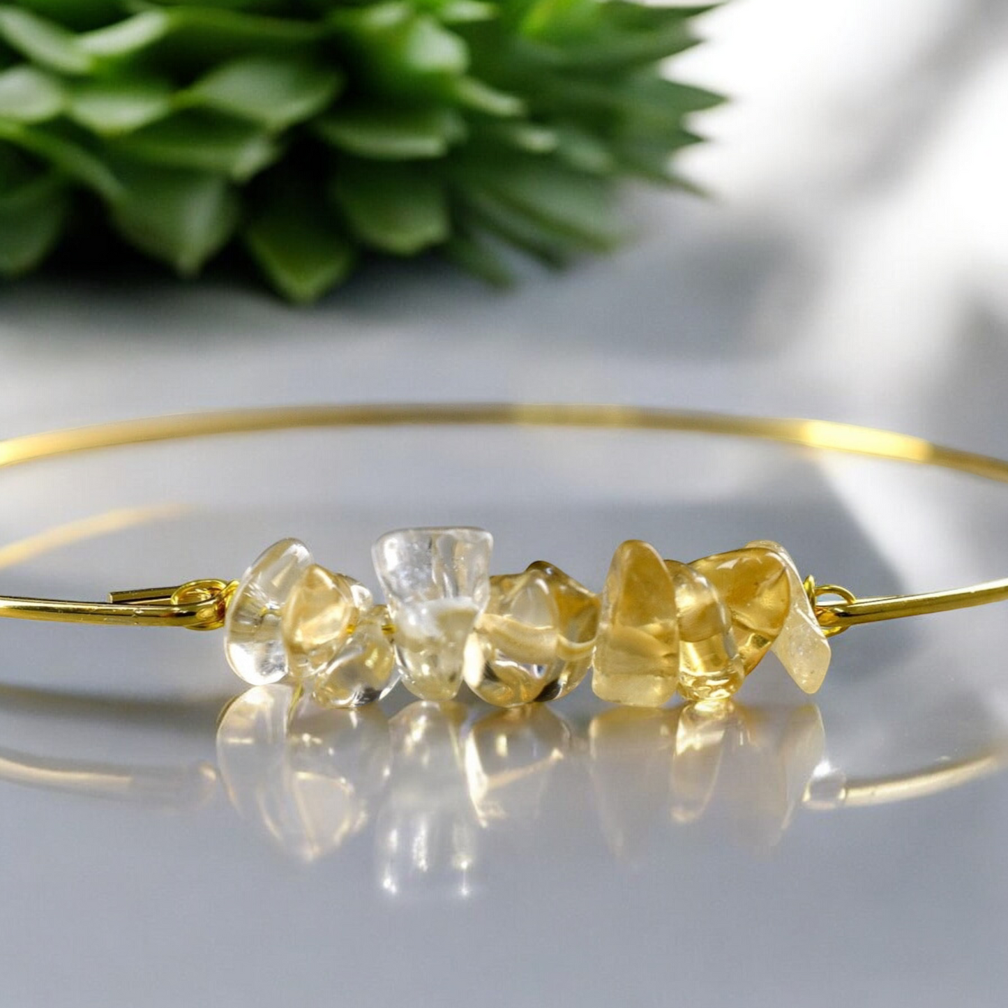 Bangle gold plated with citrine