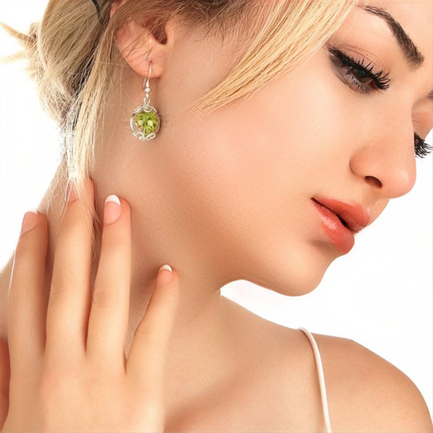 Real Moos Earrings - 925 Sterling Silver Jewelry - Botanical…