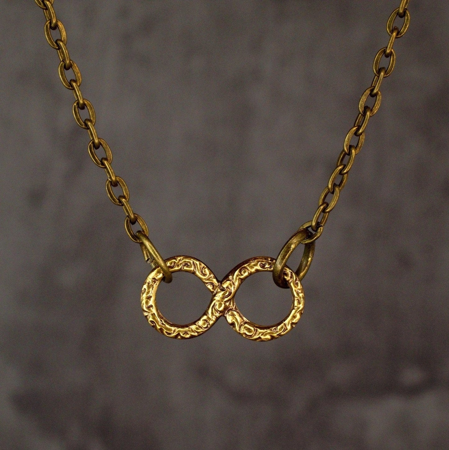 Infinity Chain - Bronze Filigree Infinity Eternity Jewelry Vintage…